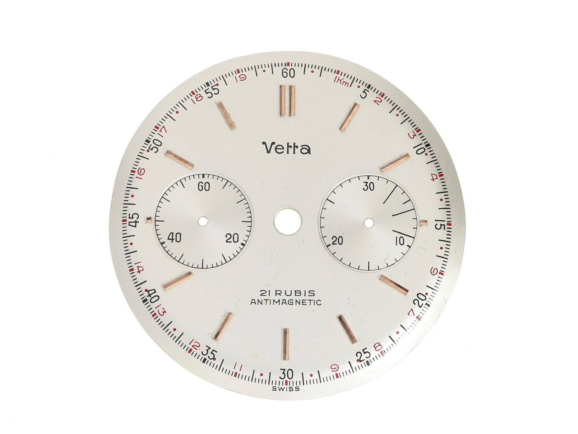Uhren/Zubehör: vintage Armbanduhr-Zifferblatt für großen Vetta Chronograph, passend für Valjoux