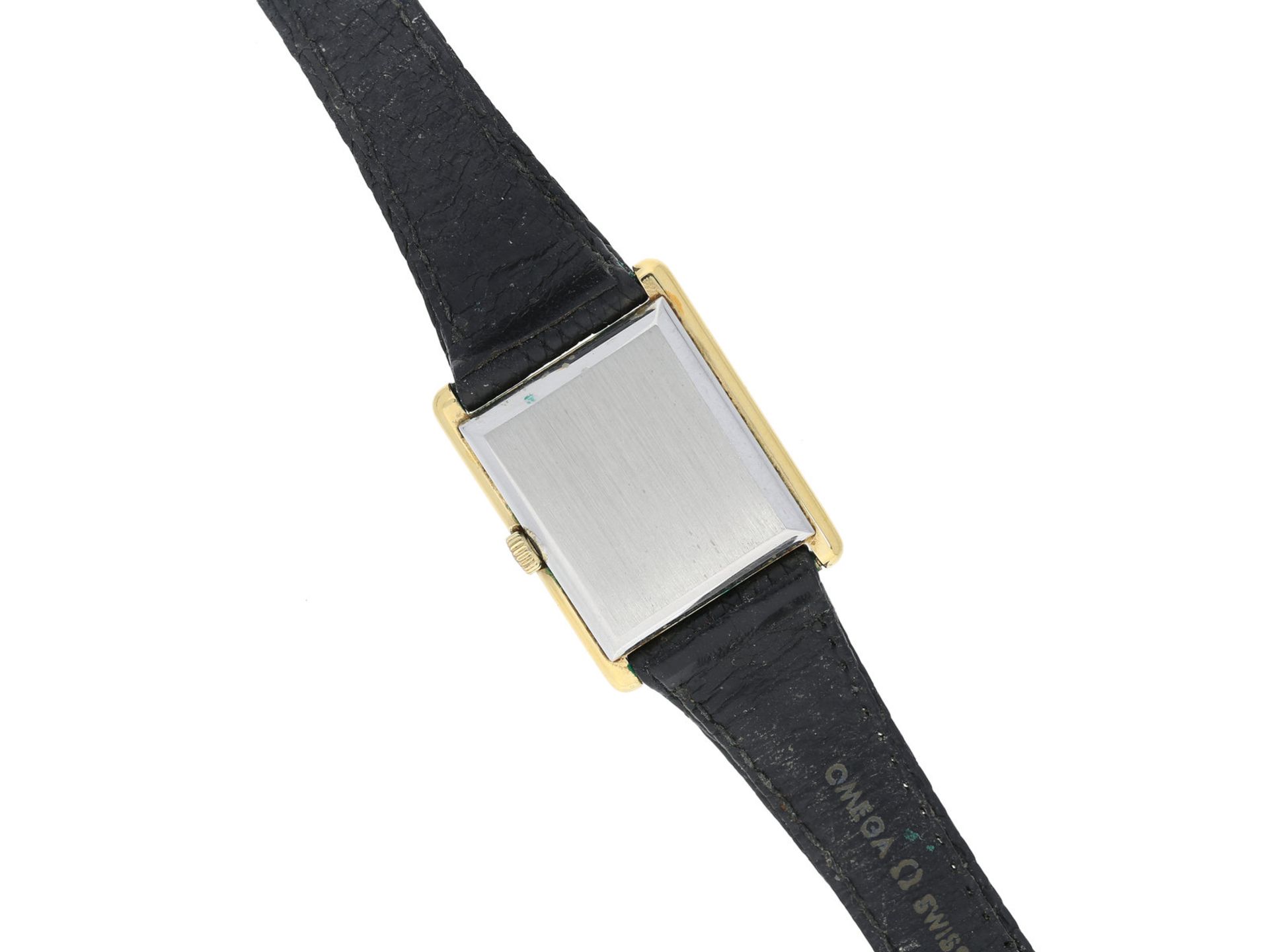 Armbanduhr: schön erhaltene, mechanische Omega De VilleCa. 24 × 32mm, vergoldet, Druckboden in - Bild 2 aus 2