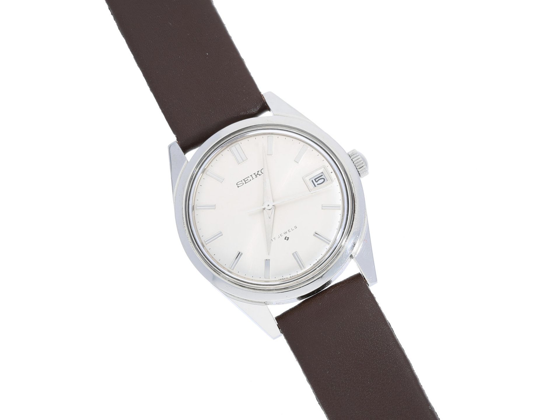 Armbanduhr: mechanische vintage Herrenuhr von Seiko, Edelstahl, vermutlich 60er JahreCa. Ø35mm,