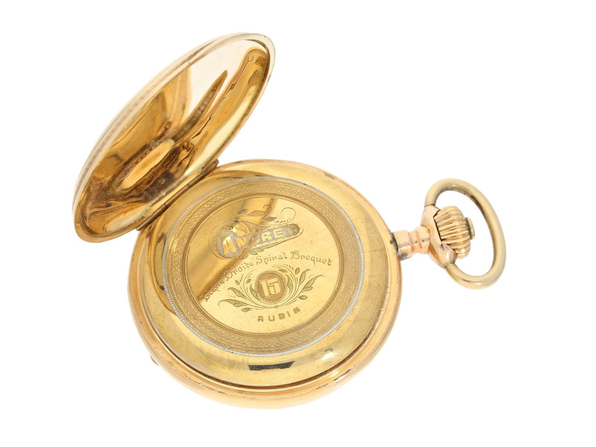 Taschenuhr: goldene Taschenuhr mit goldener Chatelaine, Ducommun-Sandoz & Cie. La Chaux-de-Fonds, um - Bild 4 aus 4