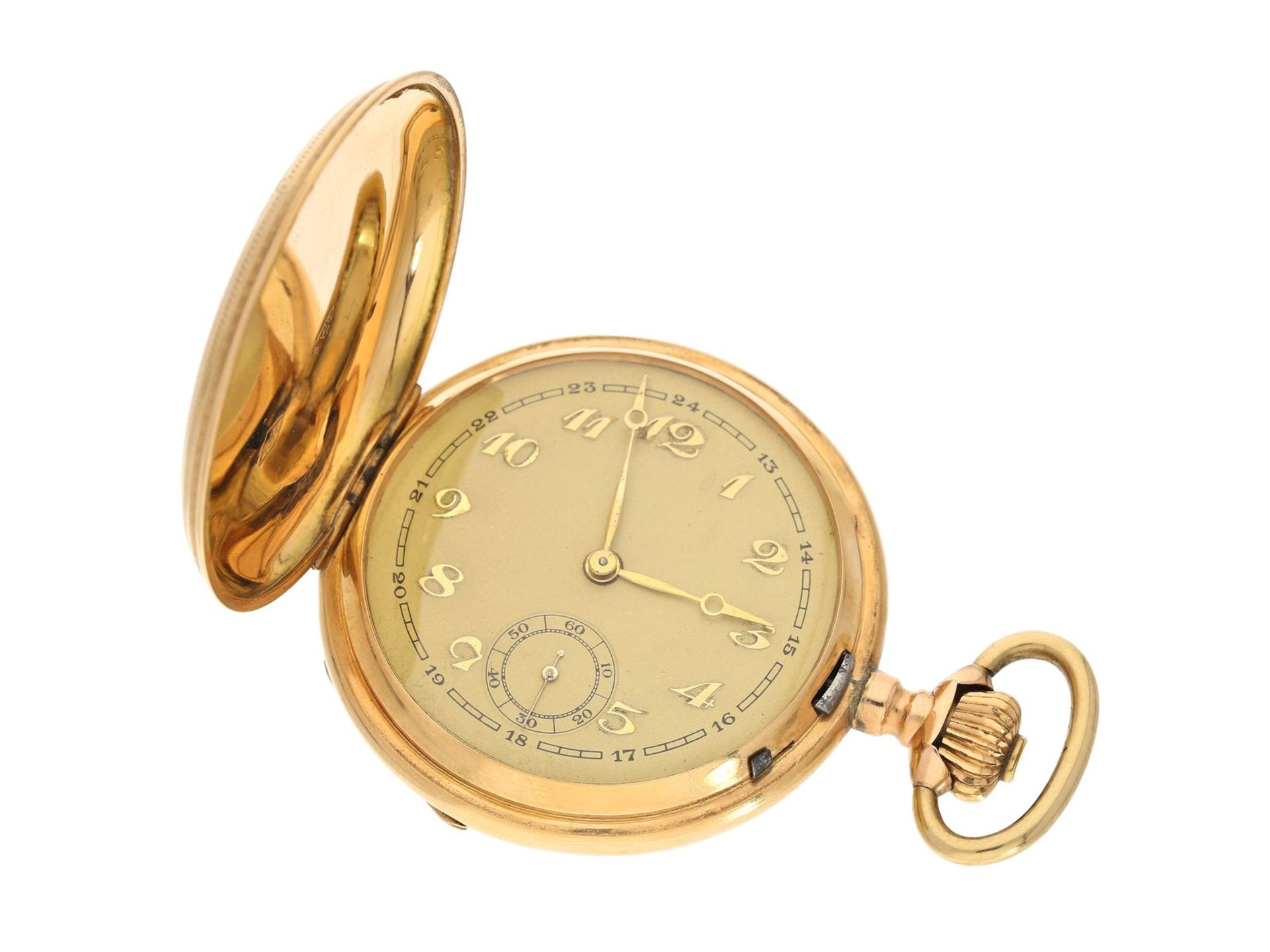 Taschenuhr: goldene Taschenuhr mit goldener Chatelaine, Ducommun-Sandoz & Cie. La Chaux-de-Fonds, um - Bild 2 aus 4