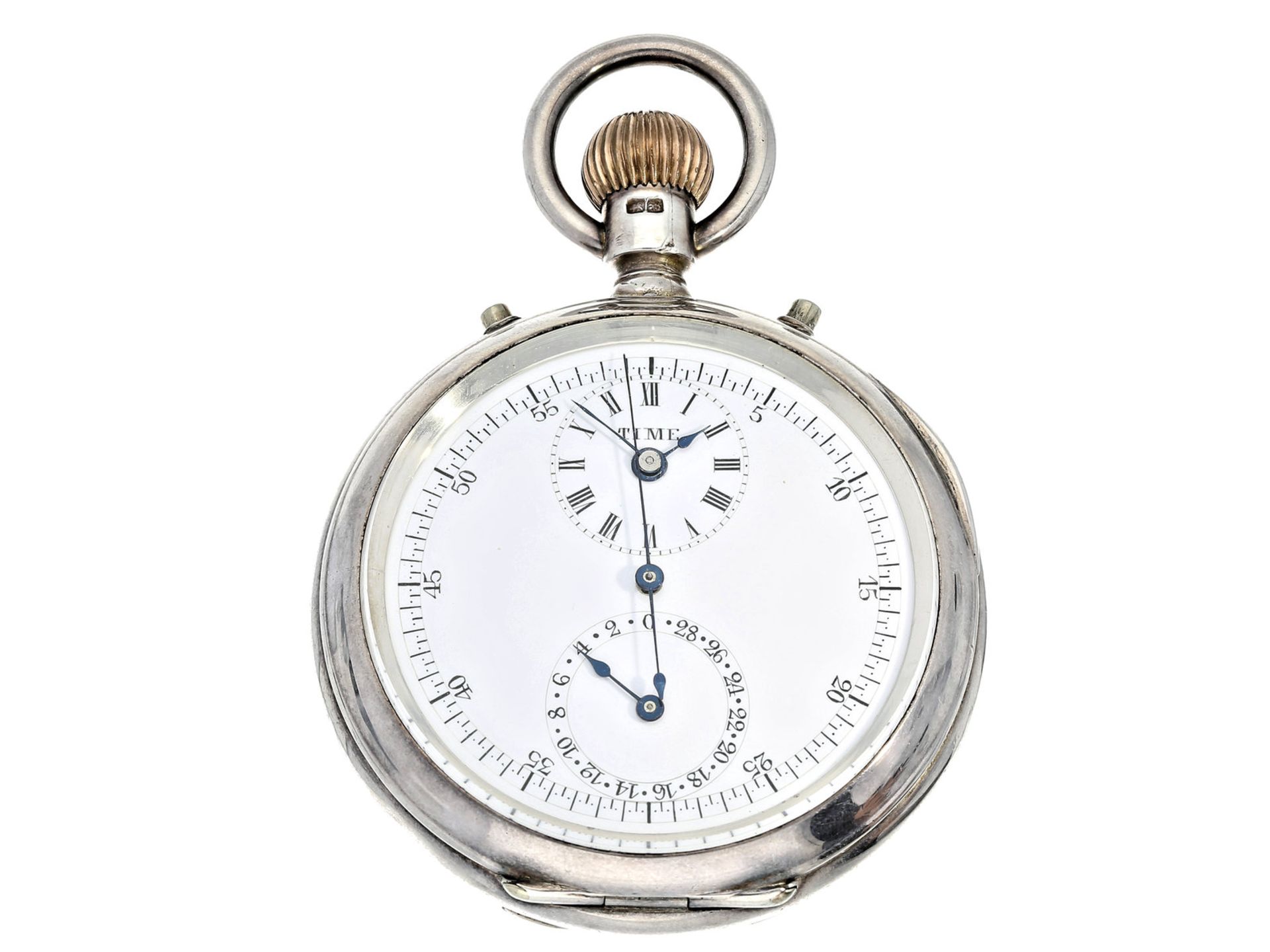 Taschenuhr: extrem seltenes und interessantes englisches Beobachtungschronometer mit Chronograph und