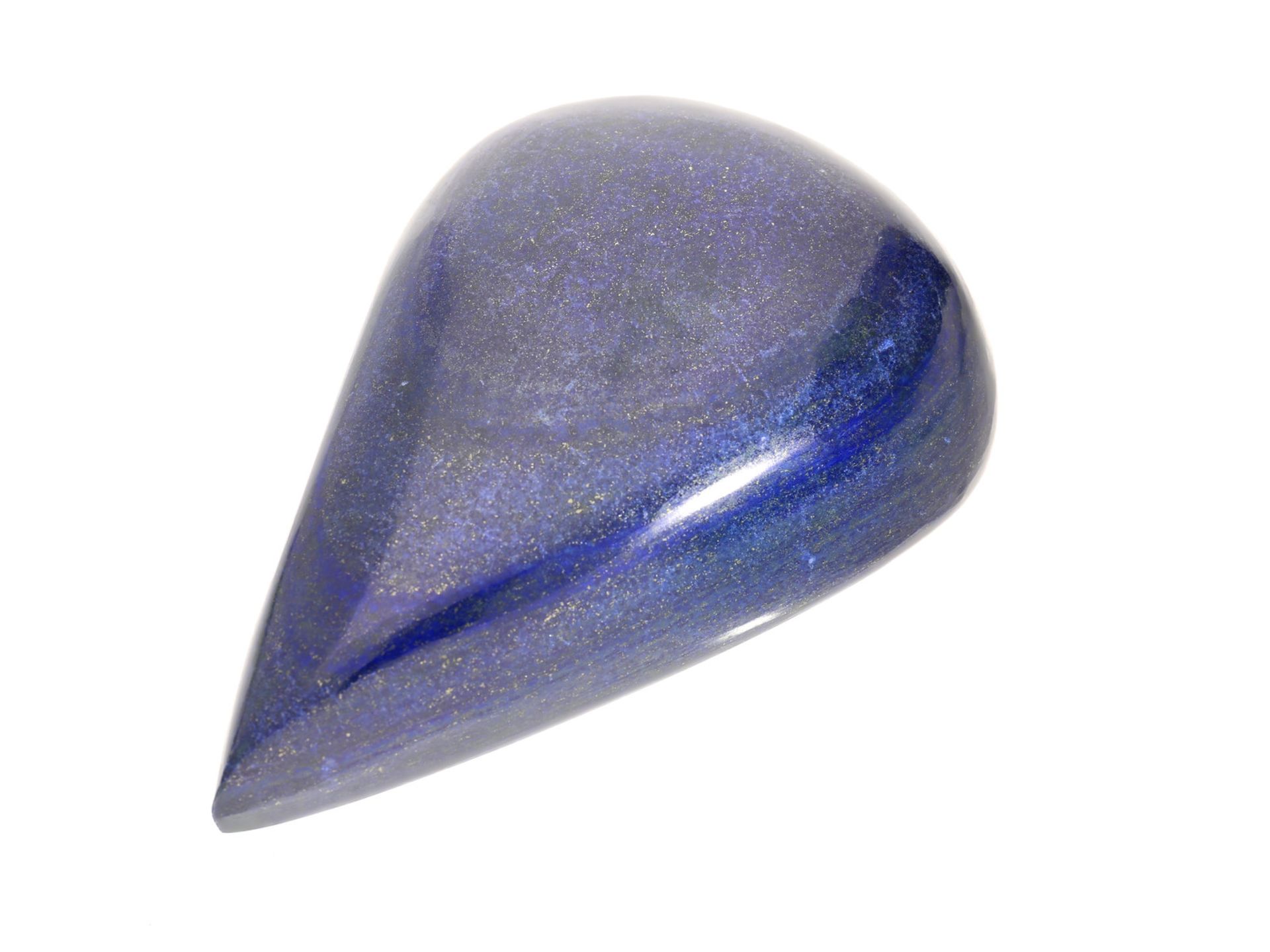 Lapislazuli: tropfenförmiger Lapislazuli-Cabochon von bedeutender Größe, 6.905ct, polierte