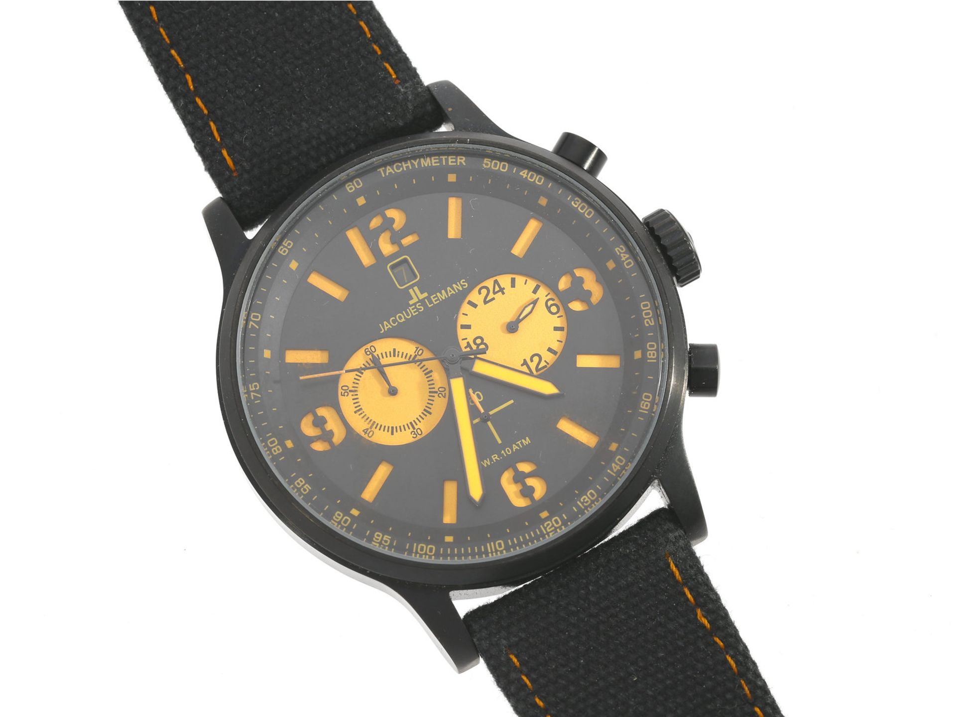 Armbanduhr: außergewöhnlich großer Chronograph der Marke "Jacques Lemans" Ref. 1-1487Ca. Ø52mm,