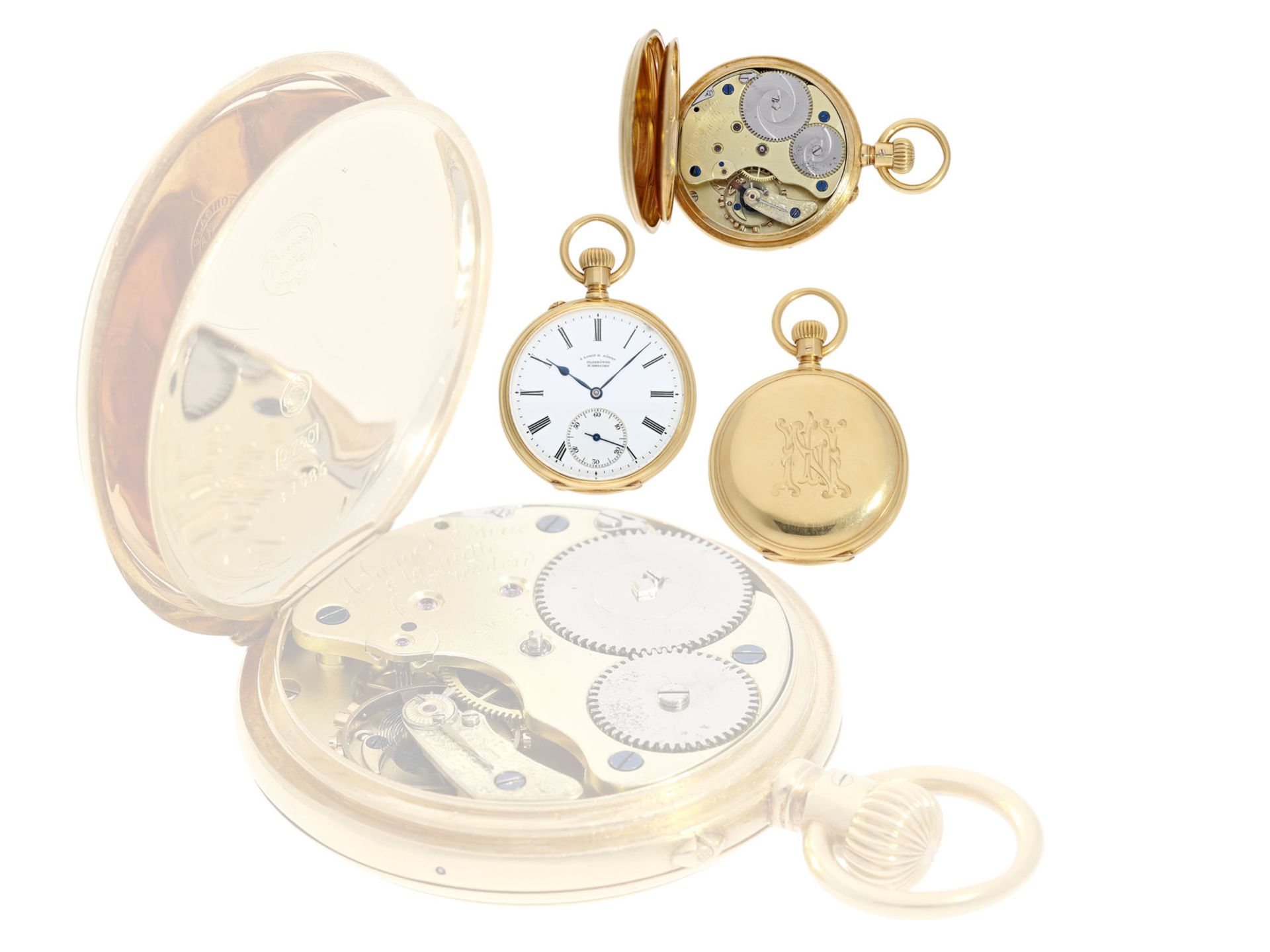 Taschenuhr: frühe 18K Herrenuhr von A. Lange & Söhne Glashütte, No.31685, ca. 1892Ca. Ø50mm, ca.