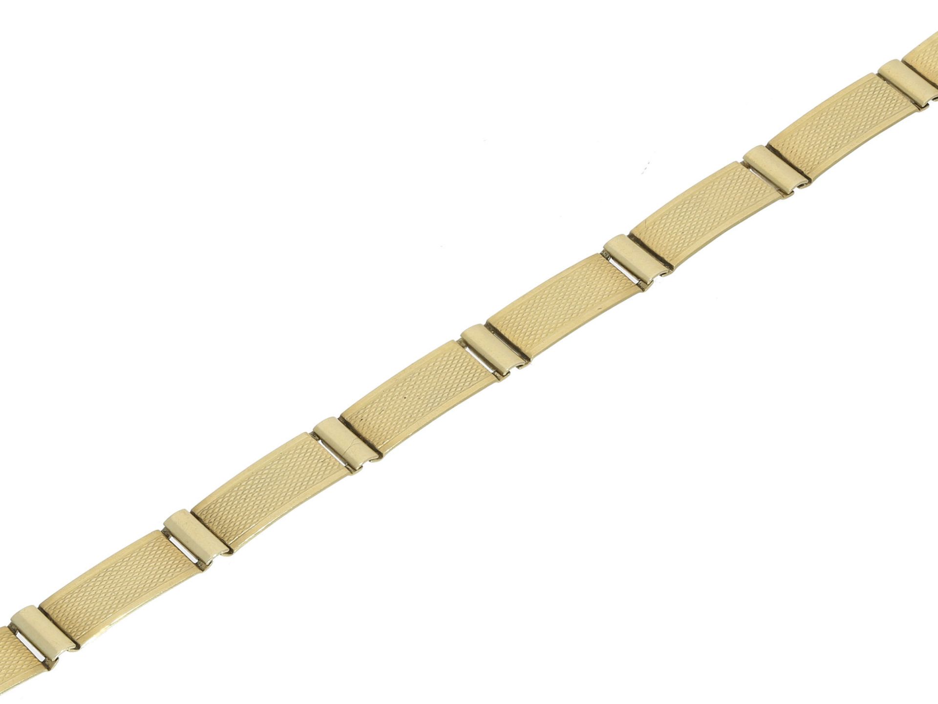 Armband: interessantes und feines Goldschmiedearmband, vintage Handarbeit aus 14K GoldCa. 19cm lang,