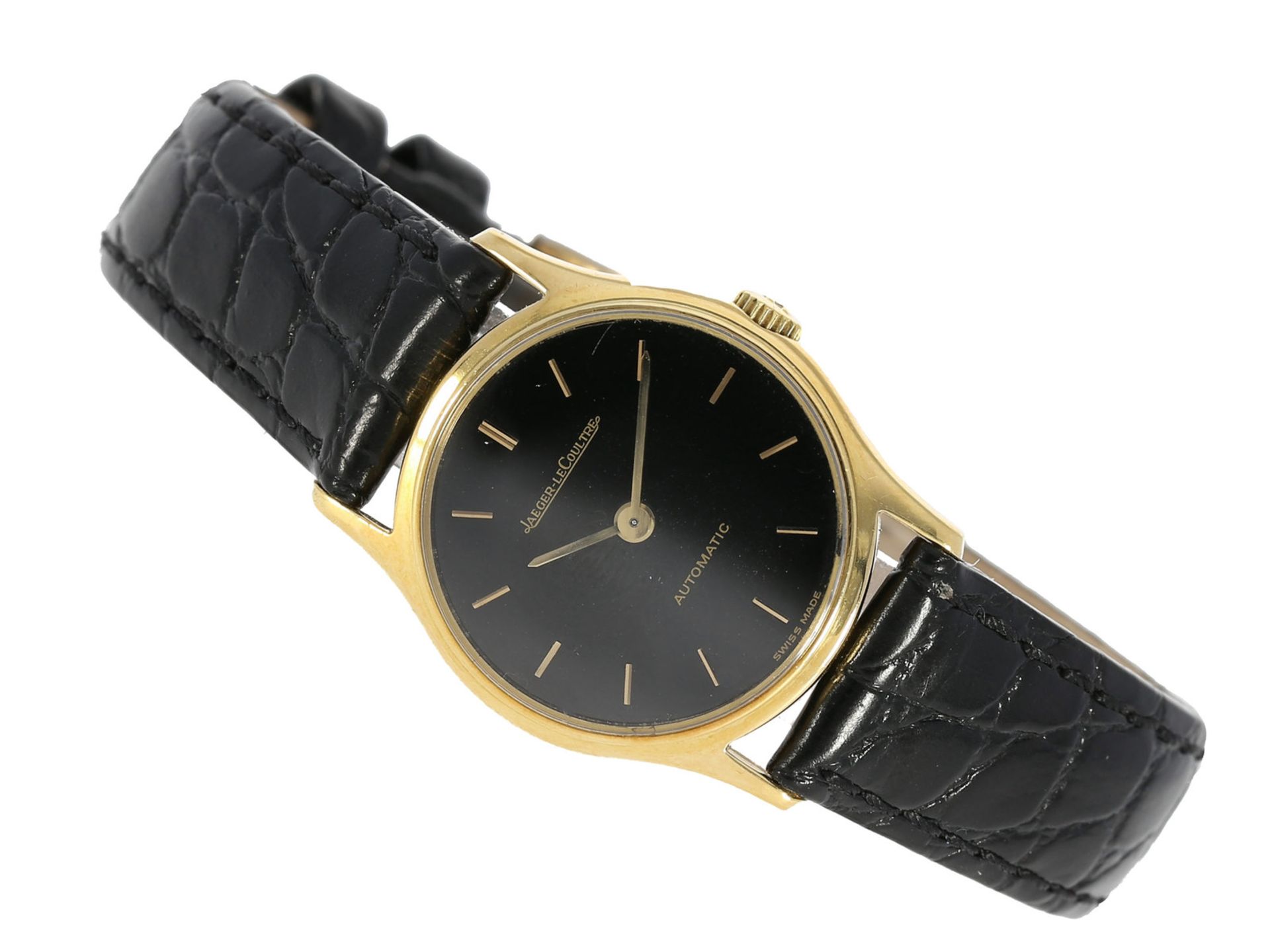 Armbanduhr: automatische vintage Damenuhr aus dem Hause Jaeger Le Coultre, 18K GoldCa. Ø24mm,