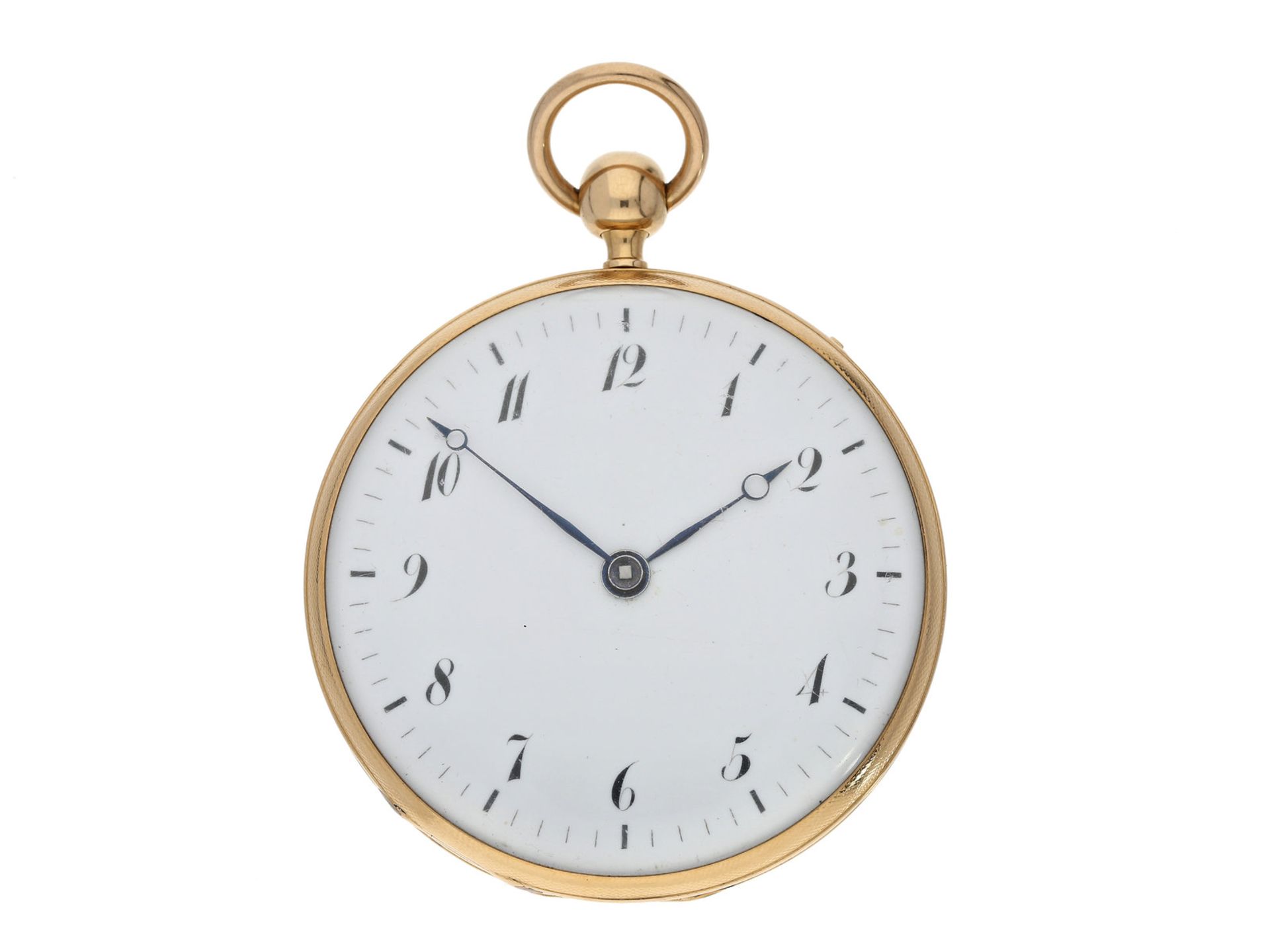 Taschenuhr: schwere, hochfeine goldene Zylinderuhr mit Repetition, signiert AP & F No.5792, ca.