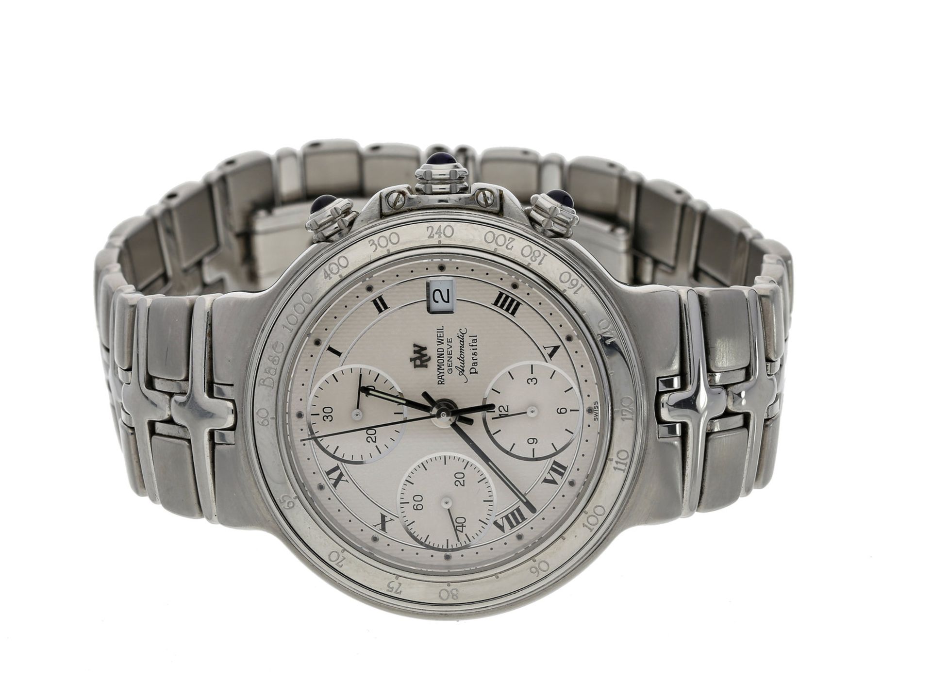 Armbanduhr: sportlicher, hochwertiger Automatik-Chronograph, Raymond Weil "Parsifal", Ref. 7791Ca.