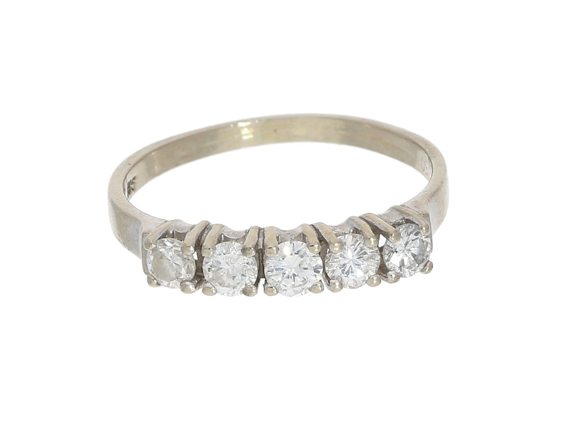 Ring: weißgoldener Brillant-Goldschmiedering, 0,5ctCa. Ø16,5mm, RG52, ca. 1,8g, 14K Weißgold,