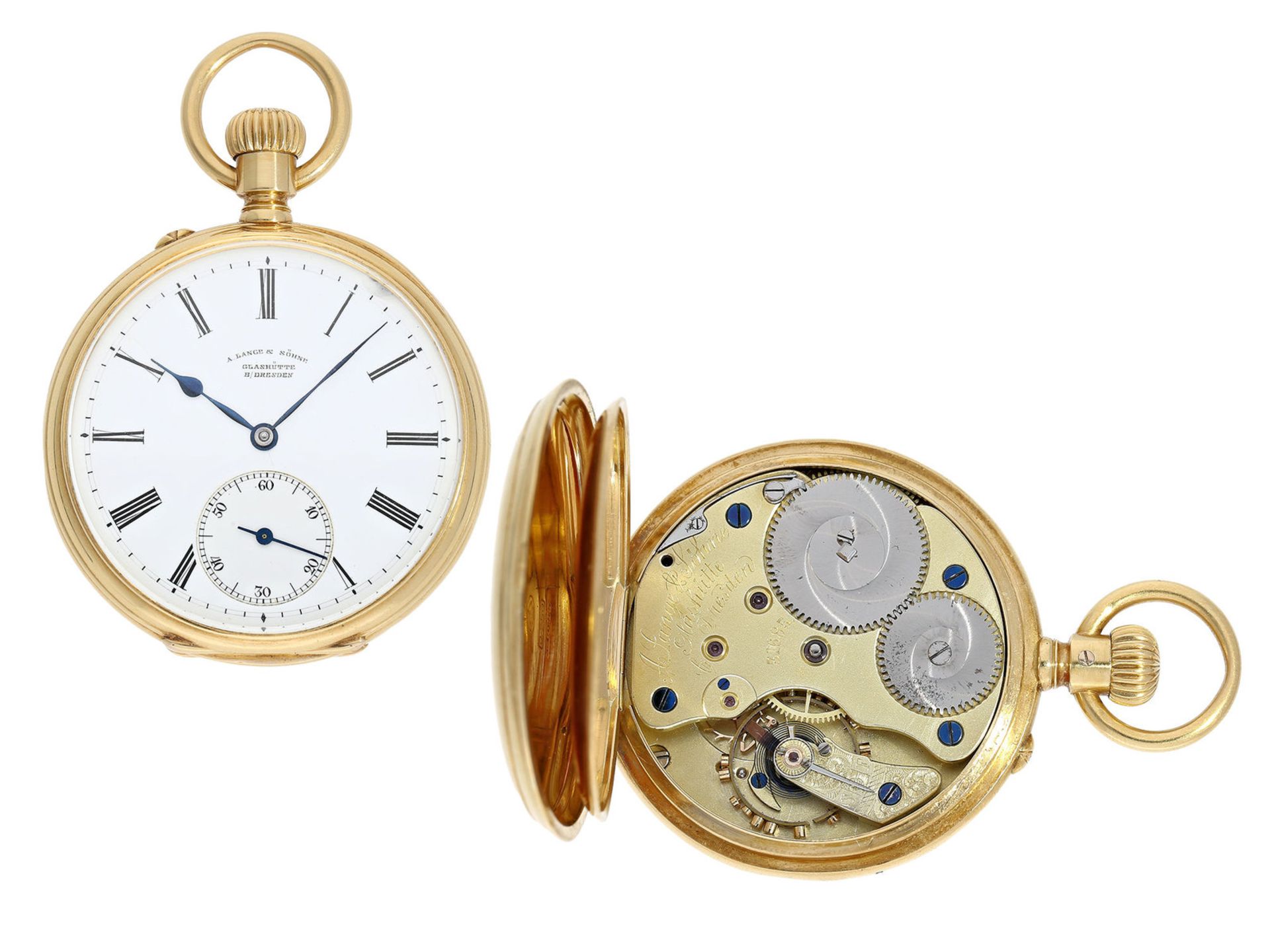 Taschenuhr: frühe 18K Herrenuhr von A. Lange & Söhne Glashütte, No.31685, ca. 1892Ca. Ø50mm, ca. - Bild 2 aus 2