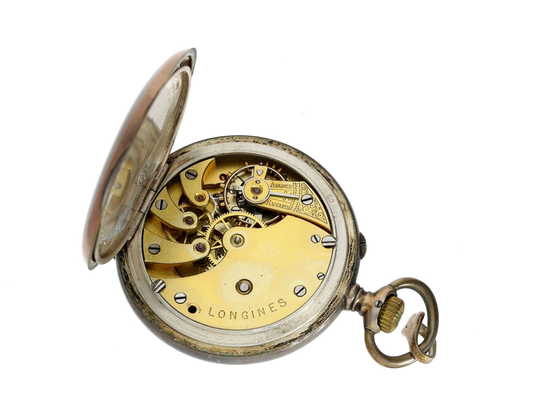 Taschenuhr: kleine silberne Damentaschenuhr von Longines, feine Qualität, Schweiz ca. 1900Ca. Ø36mm, - Image 3 of 3