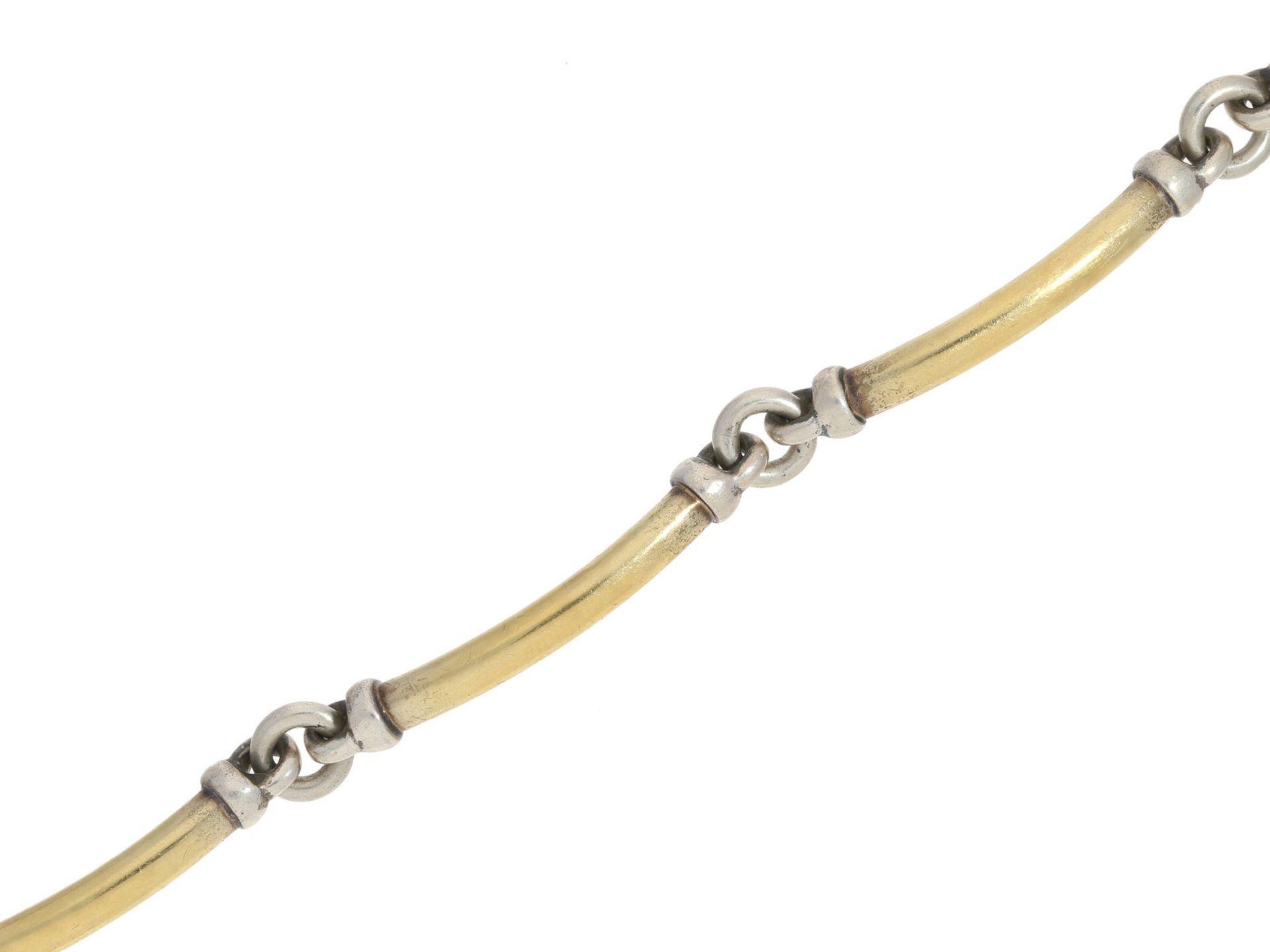 Armband: ausgefallen gefertigtes vintage Goldschmiedearmband aus Silber/18K GoldCa. 21,5cm lang, ca.