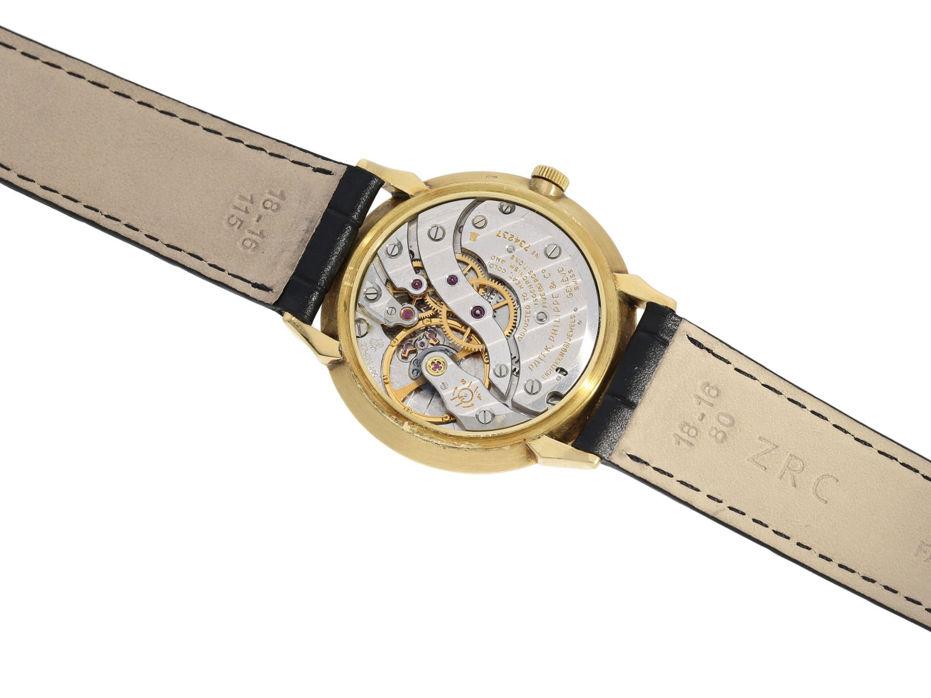 Armbanduhr: sehr schöne, klassische 18K Gold Patek Philippe Calatrava Amagnetic, Referenz 3420, - Bild 2 aus 5