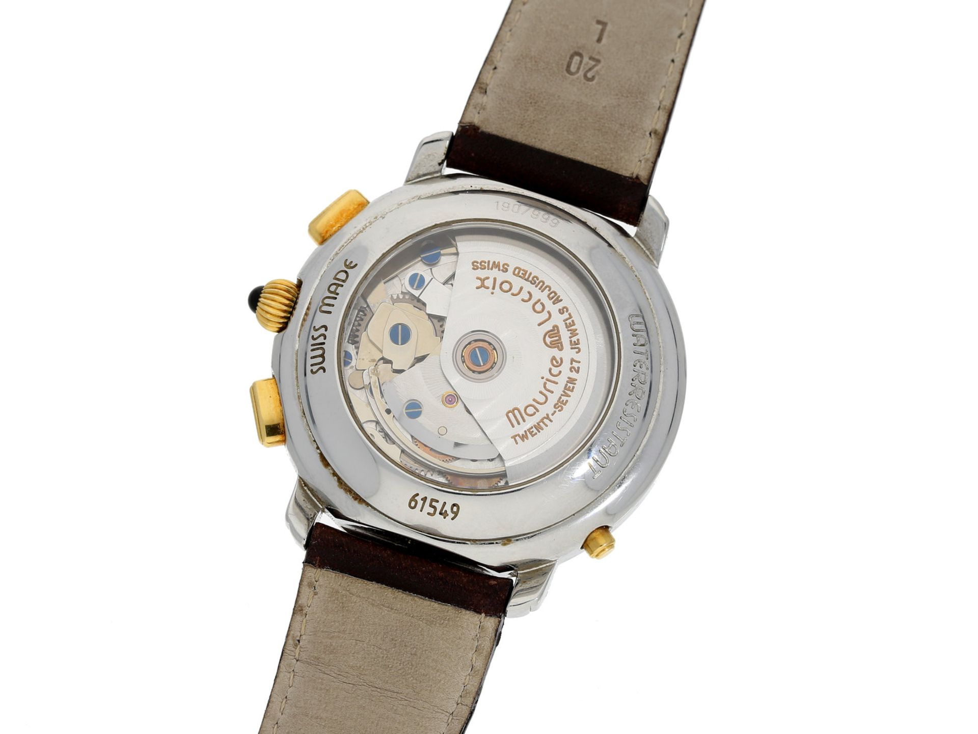 Armbanduhr: moderne, hochwertige Herrenuhr, Maurice Lacroix Masterpiece Automatik, Stahl/Gold, - Bild 2 aus 2