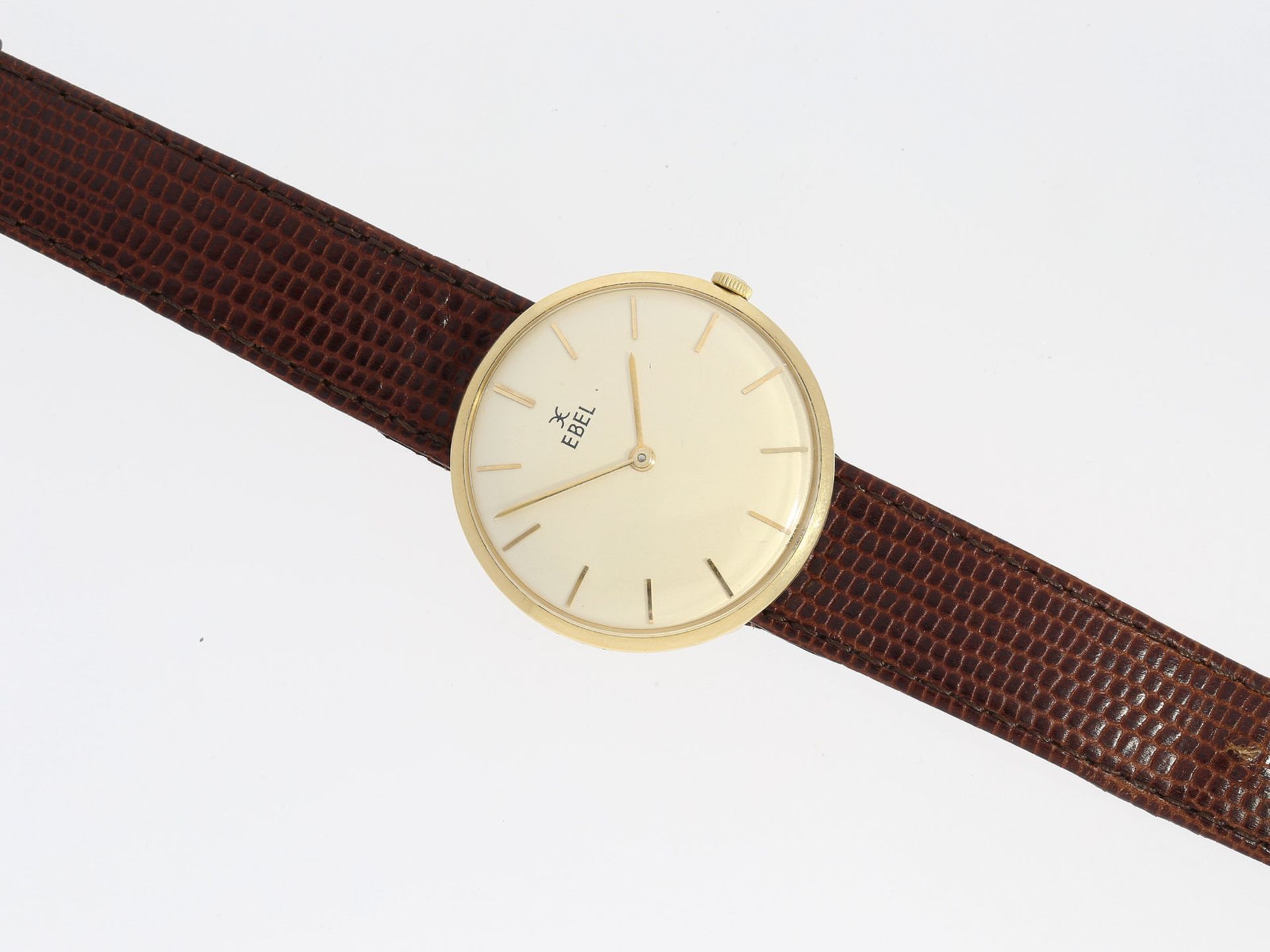 Armbanduhr: seltene vintage 18K Gold Herrenarmbanduhr von Ebel, klassisches Calatrava Design, "