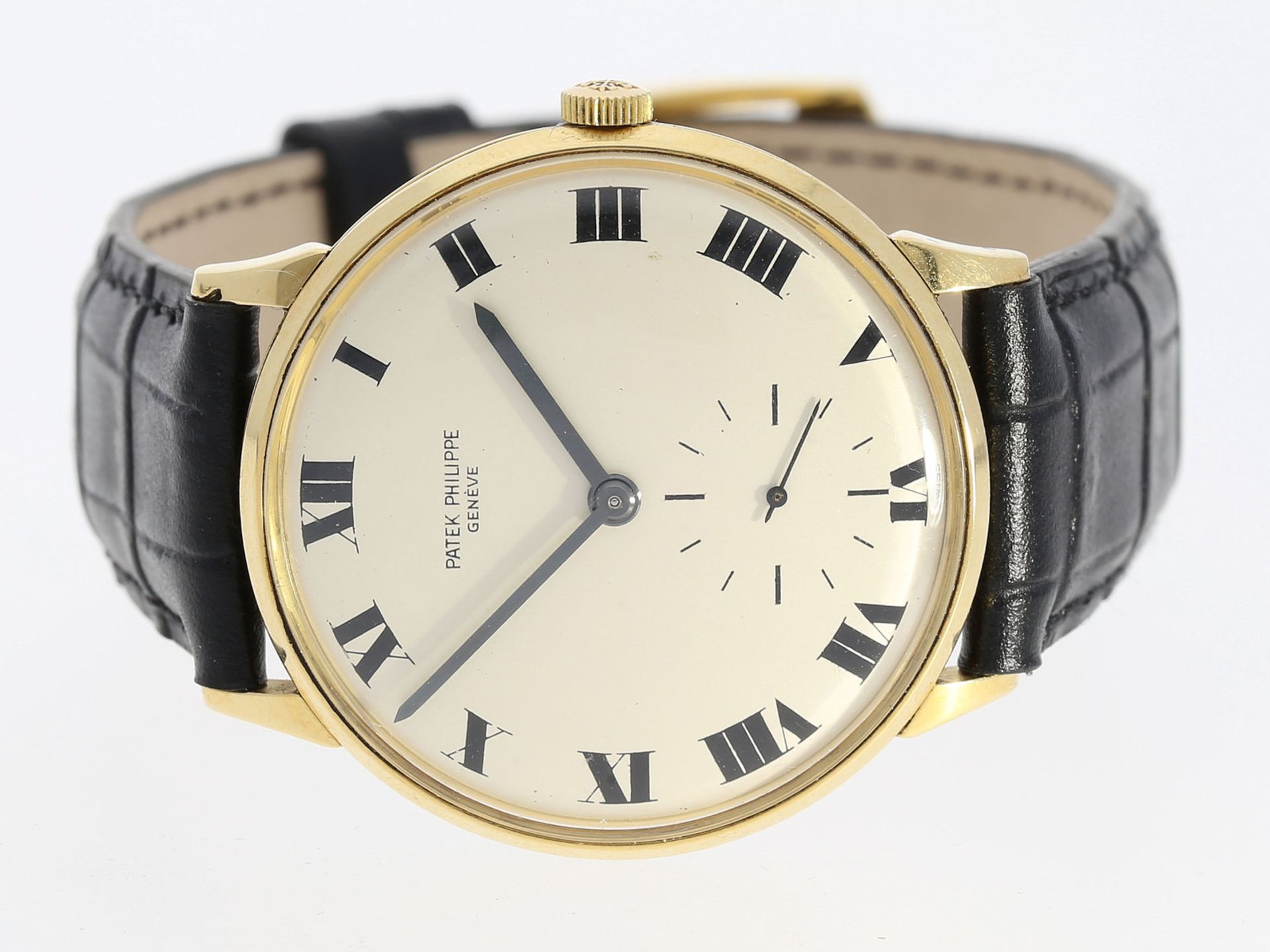 Armbanduhr: sehr schöne, klassische 18K Gold Patek Philippe Calatrava Amagnetic, Referenz 3420,