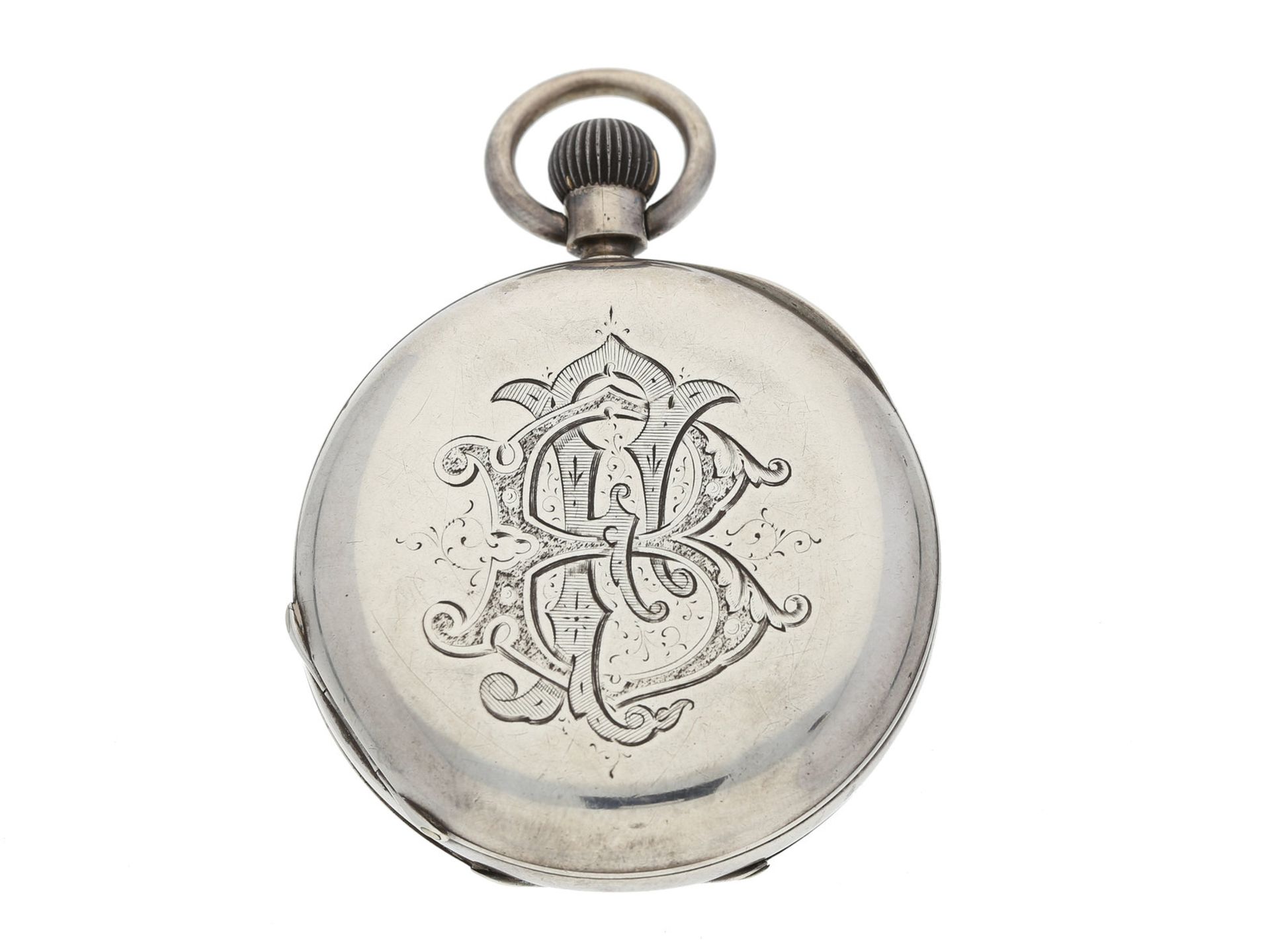 Taschenuhr: sehr schöne, massive englische Halbsavonnette, Birmingham 1887Ca. Ø51mm, ca. 115g, - Bild 2 aus 3