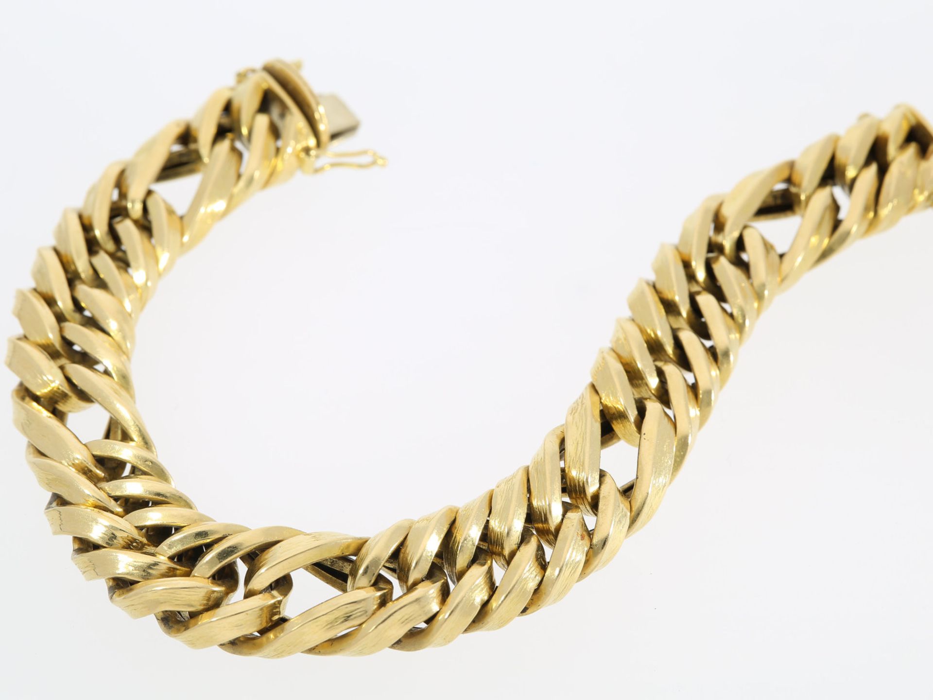 Armband: breites und schweres Goldschmiedearmband aus 18K GoldCa. 20,5cm lang, ca. 57g, 18K Gold, - Bild 3 aus 3