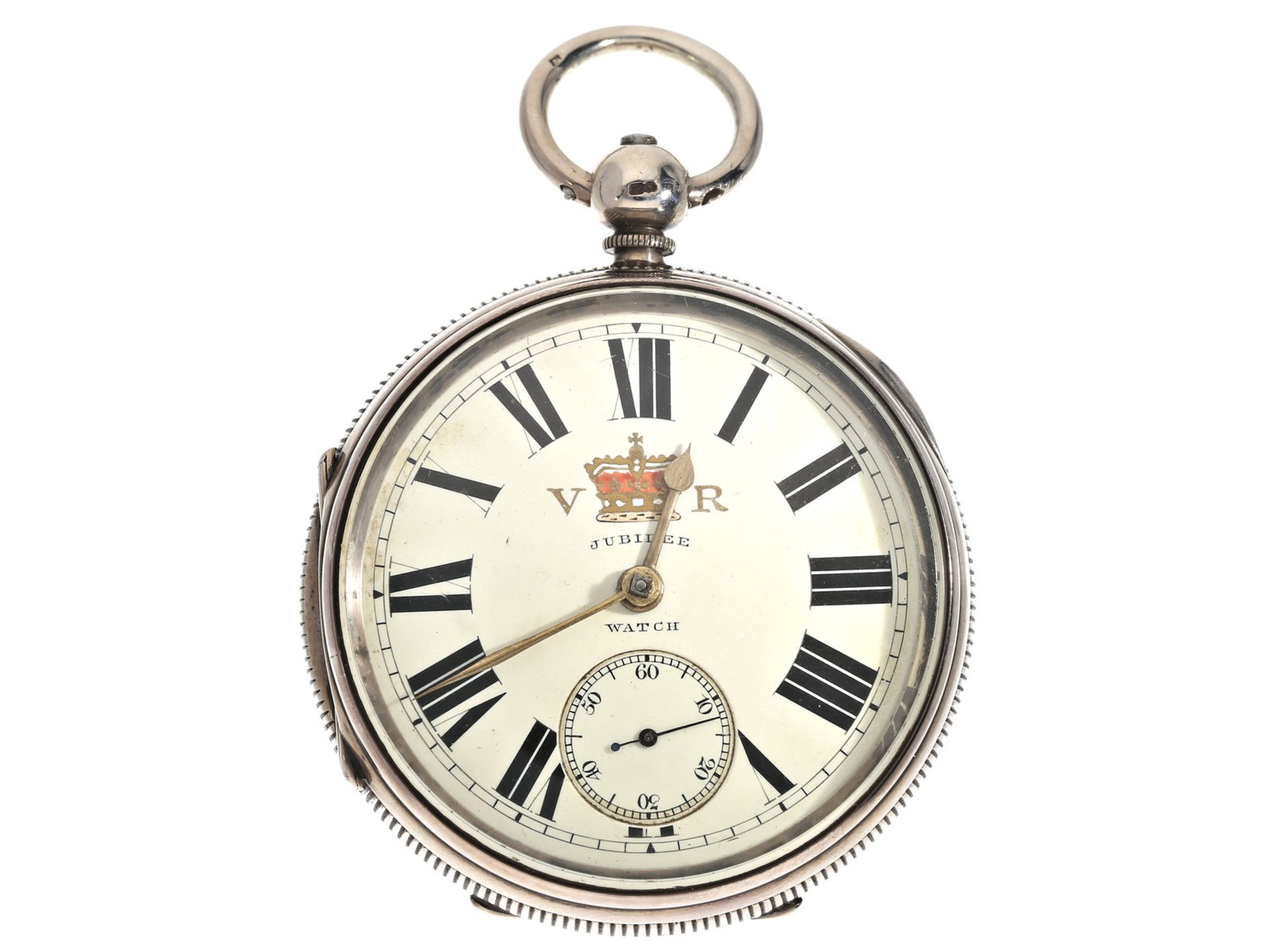 Taschenuhr: schwere englische Taschenuhr mit Darstellung des Königswappens, bez. "Jubilee Watch",