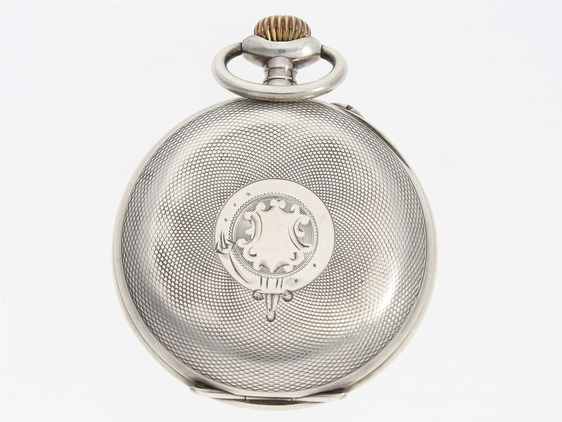 Taschenuhr: sehr schöne silberne 8-Tage Taschenuhr "Hebdomas", Schweiz um 1900Ca. Ø48,5mm, ca. - Bild 2 aus 3