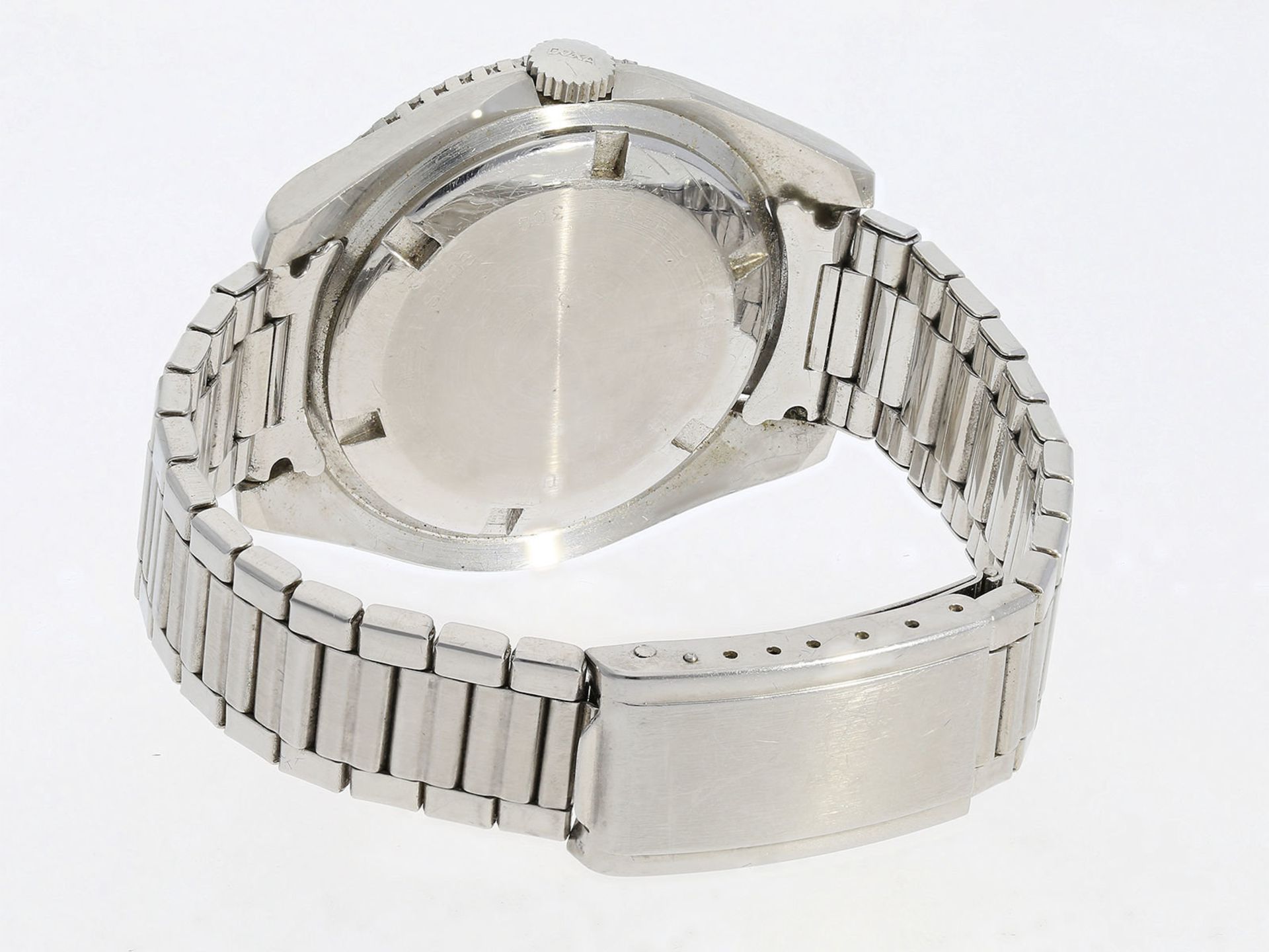 Armbanduhr: interessante, seltene Taucheruhr von Doxa, Edelstahl, vintage, ca. 1970Ca. Ø43mm, - Image 2 of 2