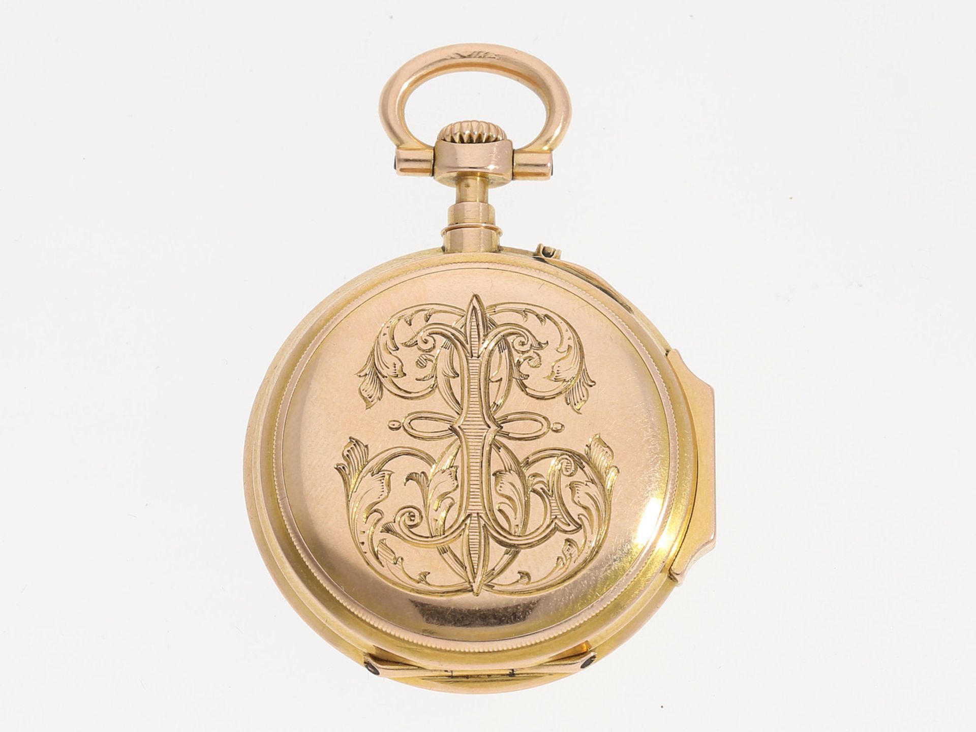 Taschenuhr: äußerst feine und hochwertige 18K Gold Damentaschenuhr Dubois & LeRoy, vermutlich - Image 2 of 4