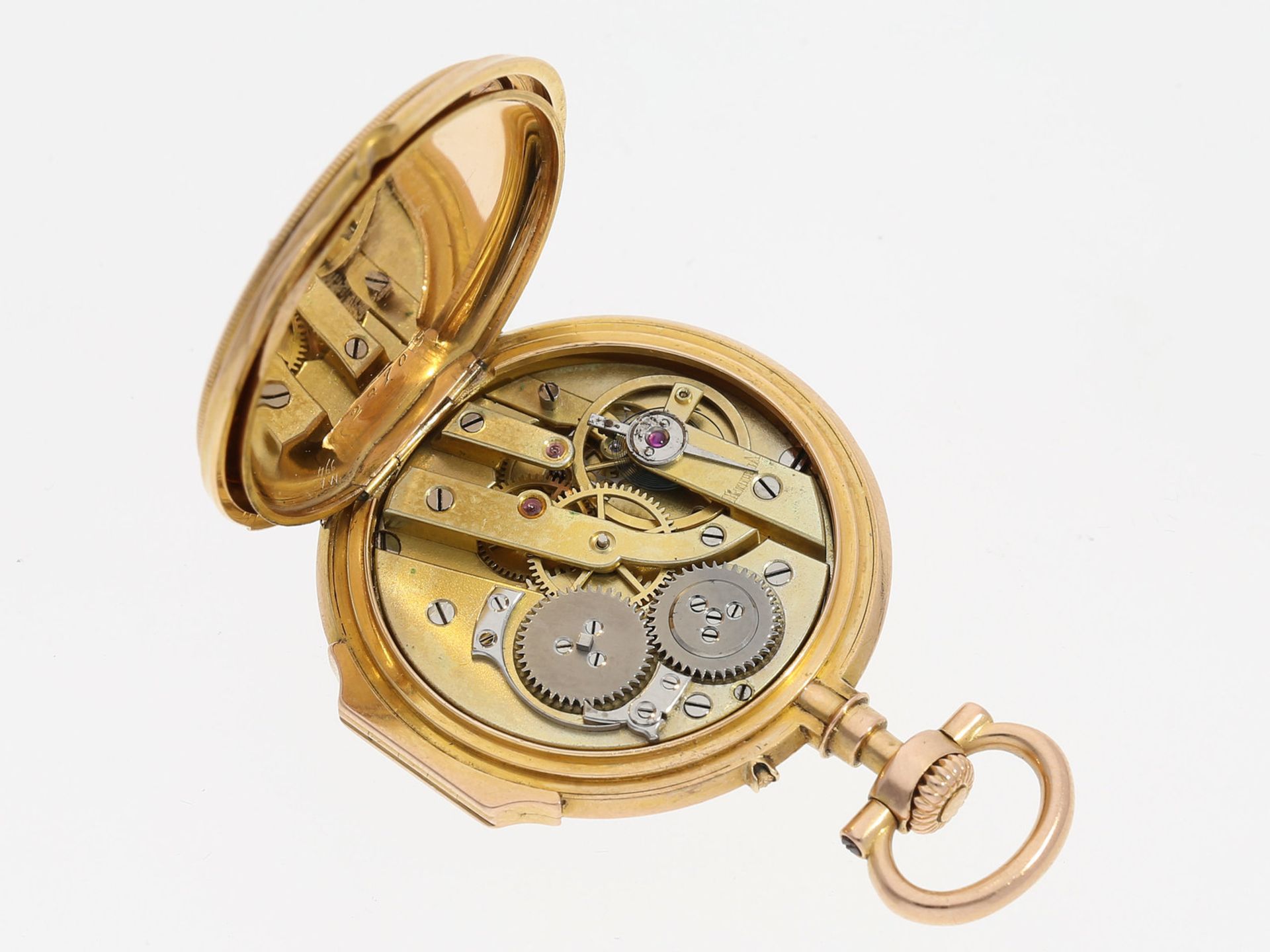 Taschenuhr: äußerst feine und hochwertige 18K Gold Damentaschenuhr Dubois & LeRoy, vermutlich - Image 3 of 4