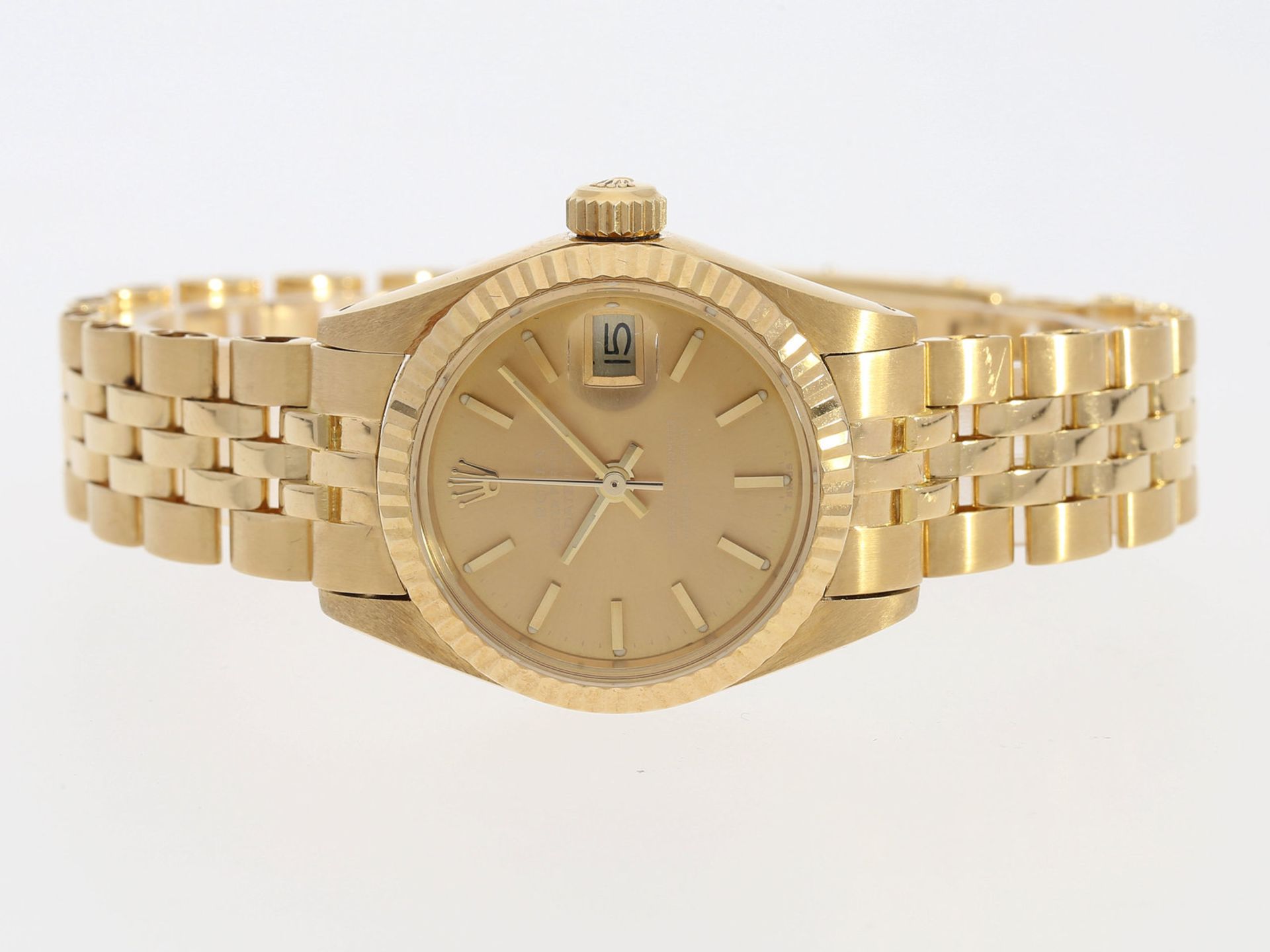 Armbanduhr: luxuriöse Damenuhr, Rolex Oyster Perpetual Lady Ref.6916 von 1978 mit - Bild 2 aus 3