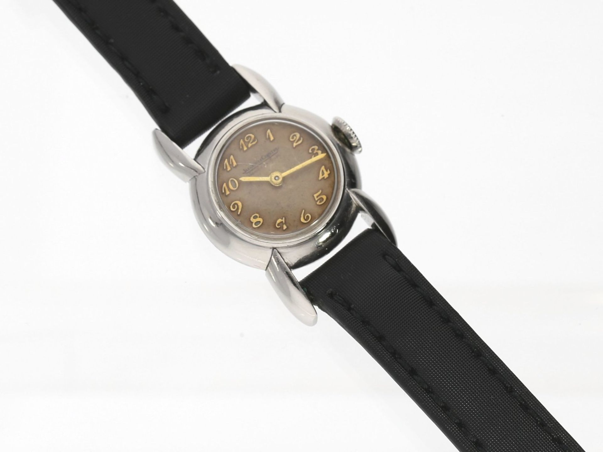 Armbanduhr: feine Damenarmbanduhr der Marke Jaeger Le Coultre, Edelstahl, vermutlich 30er