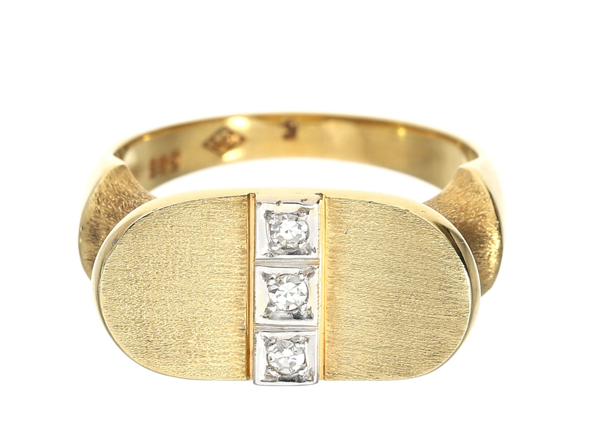 Ring: sehr schöner, neuwertiger Diamant/Designer-Goldschmiedering, Handarbeit in 14K Gold, NP