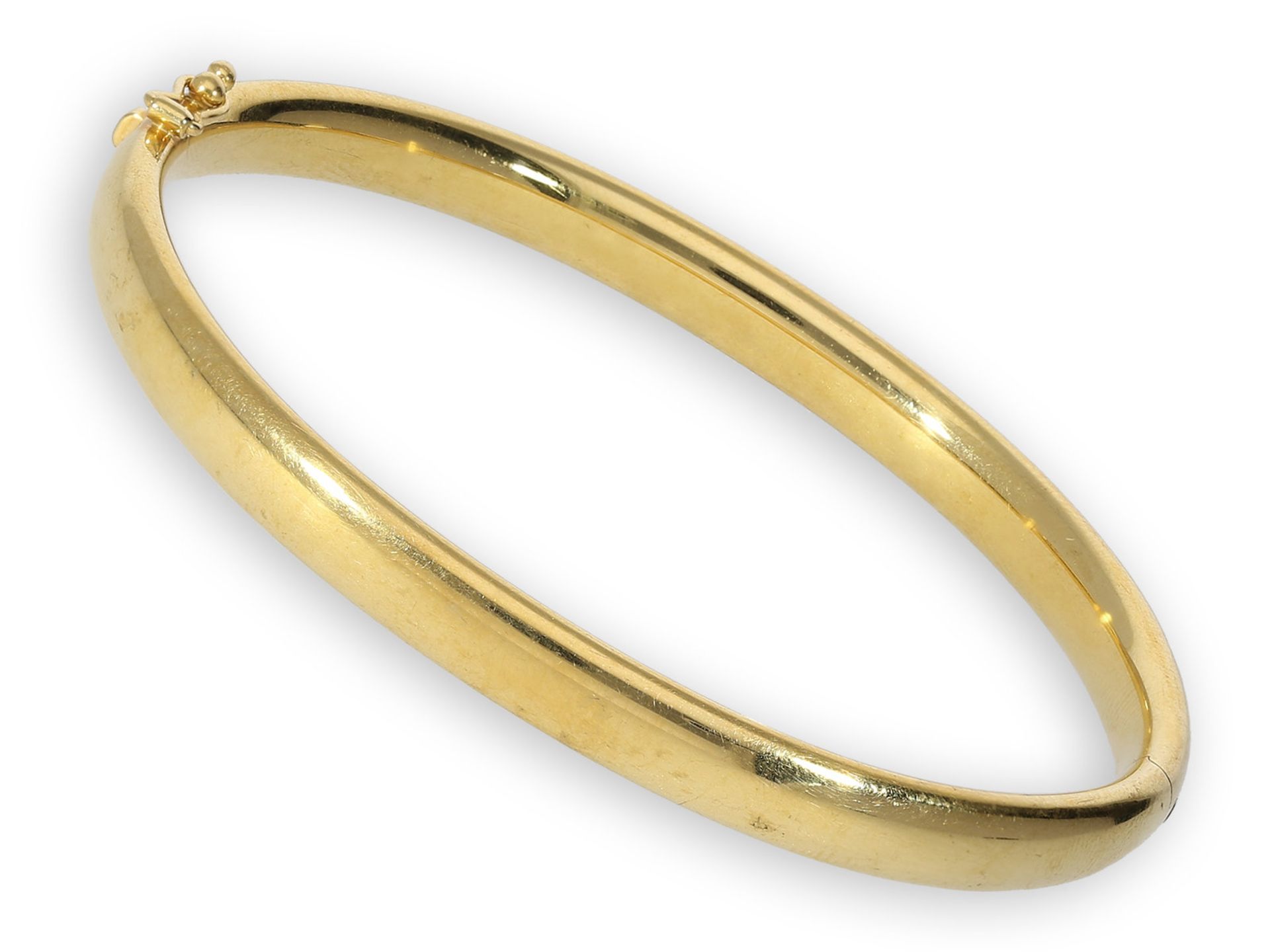 Armreif: vintage Goldschmiede-Armreif aus 18K GoldCa. Ø59,5mm, ca. 16,9g, 18K Gold, ca. 6mm breit,