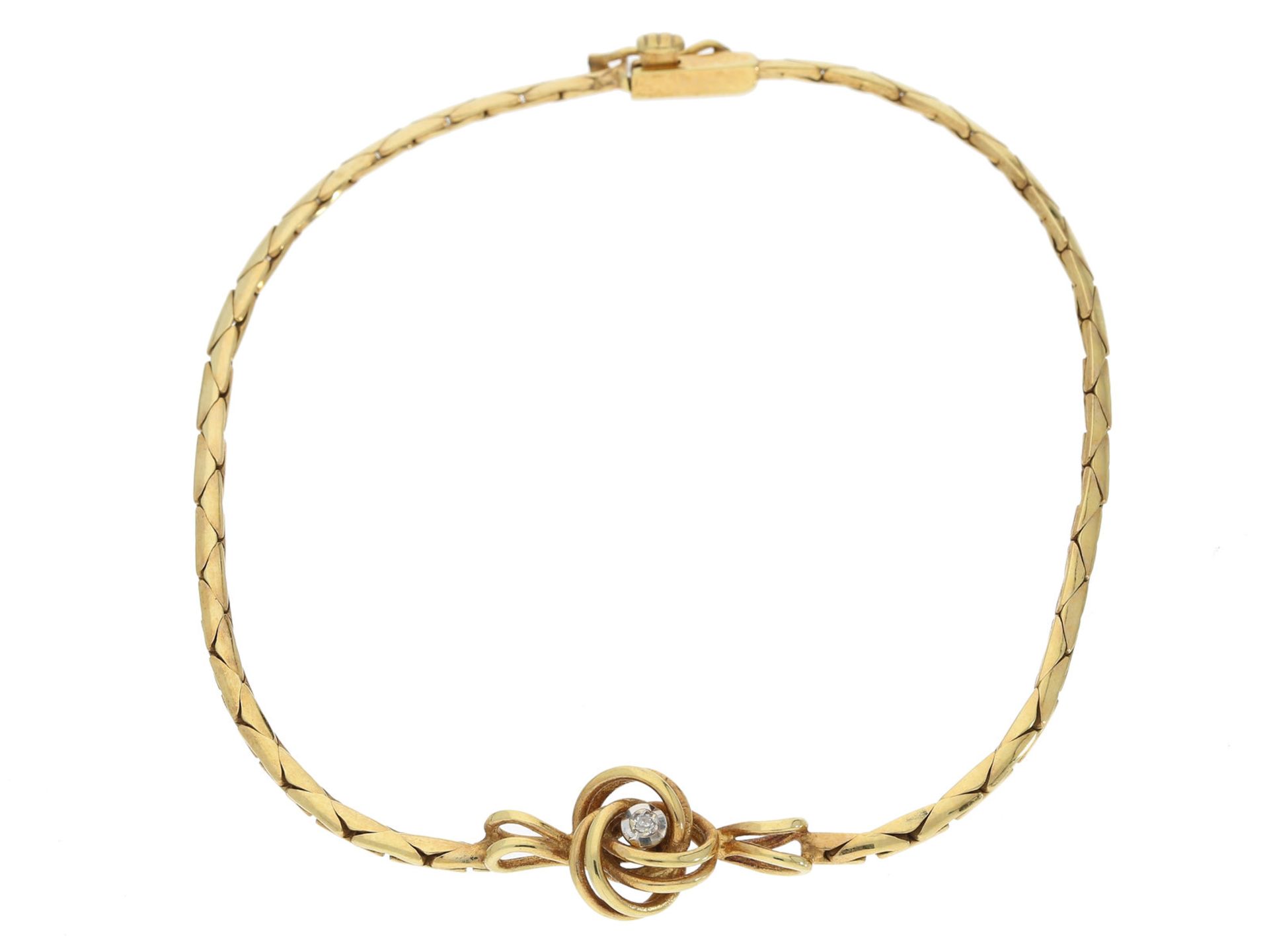 Armband: zierliches vintage Goldschmiedearmband mit DiamantCa. 18cm lang, ca. 4,6g, 8K Gold,