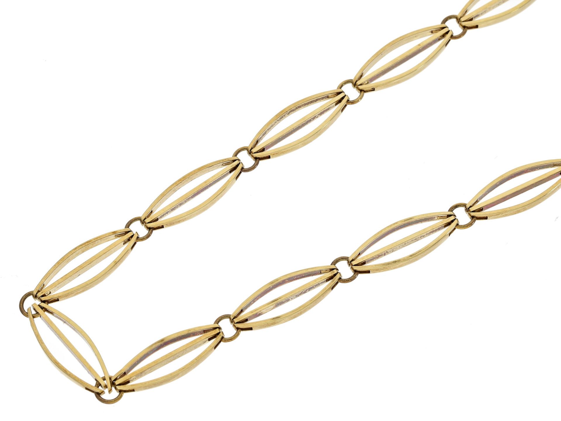 Kette/Collier: interessantes, hochwertiges Collier aus 14K Gold, vintageCa. 43,5cm lang, ca. 6mm