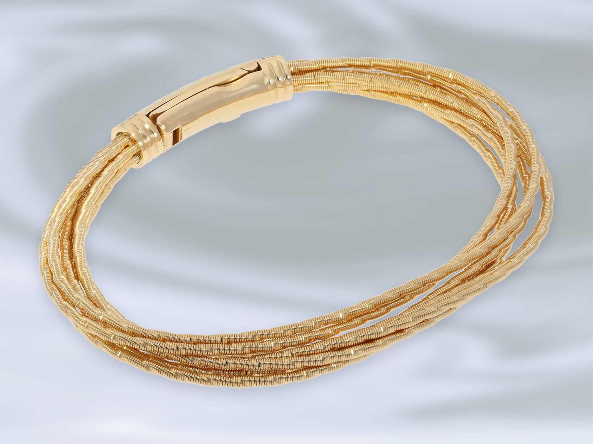 Armband: exquisites, neuwertiges Gold/Emaille-Armband von Wellendorff "Flügel der Nacht", - Bild 2 aus 4