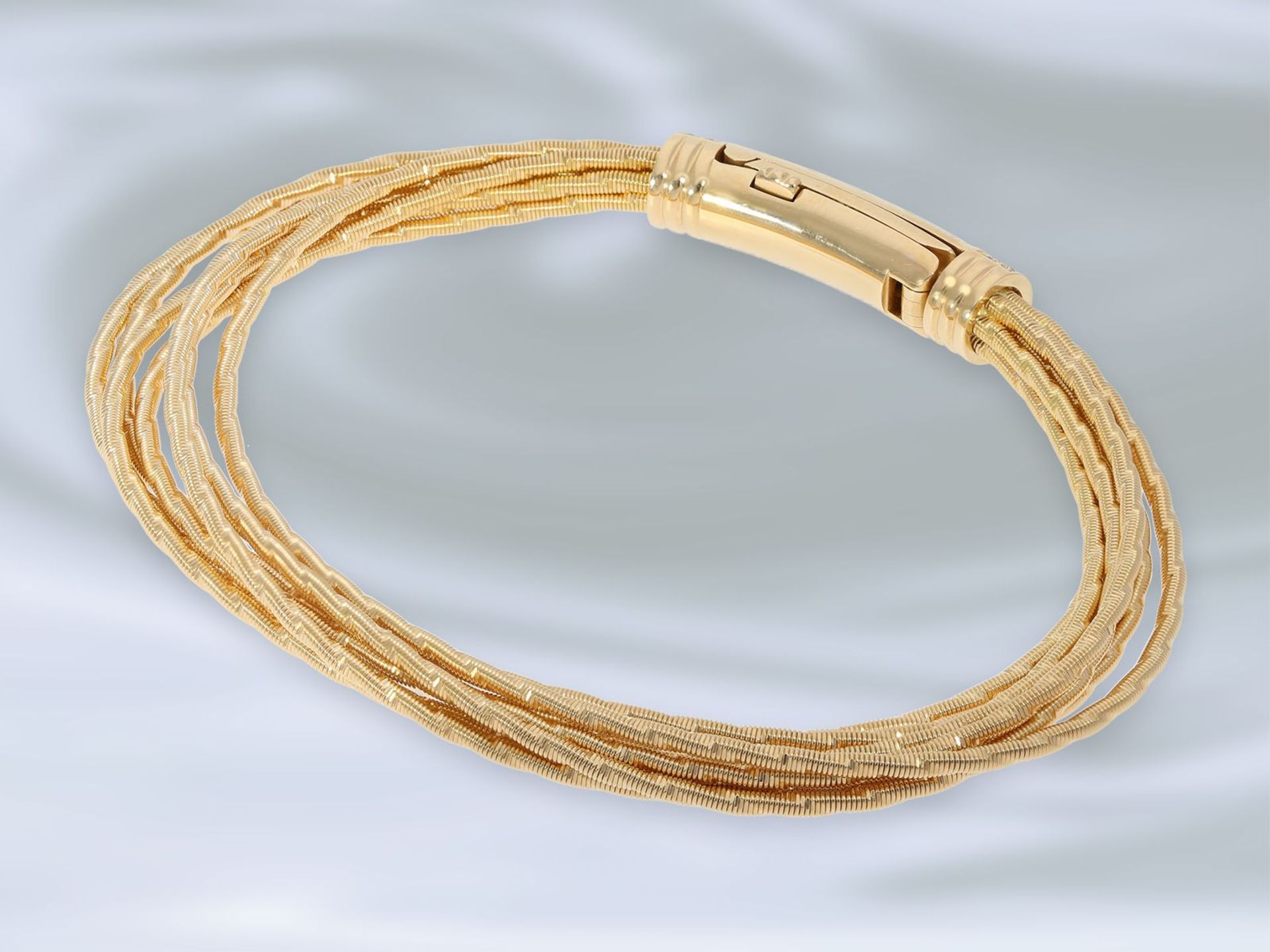 Armband: exquisites, neuwertiges Gold/Emaille-Armband von Wellendorff "Flügel der Nacht", - Bild 3 aus 4