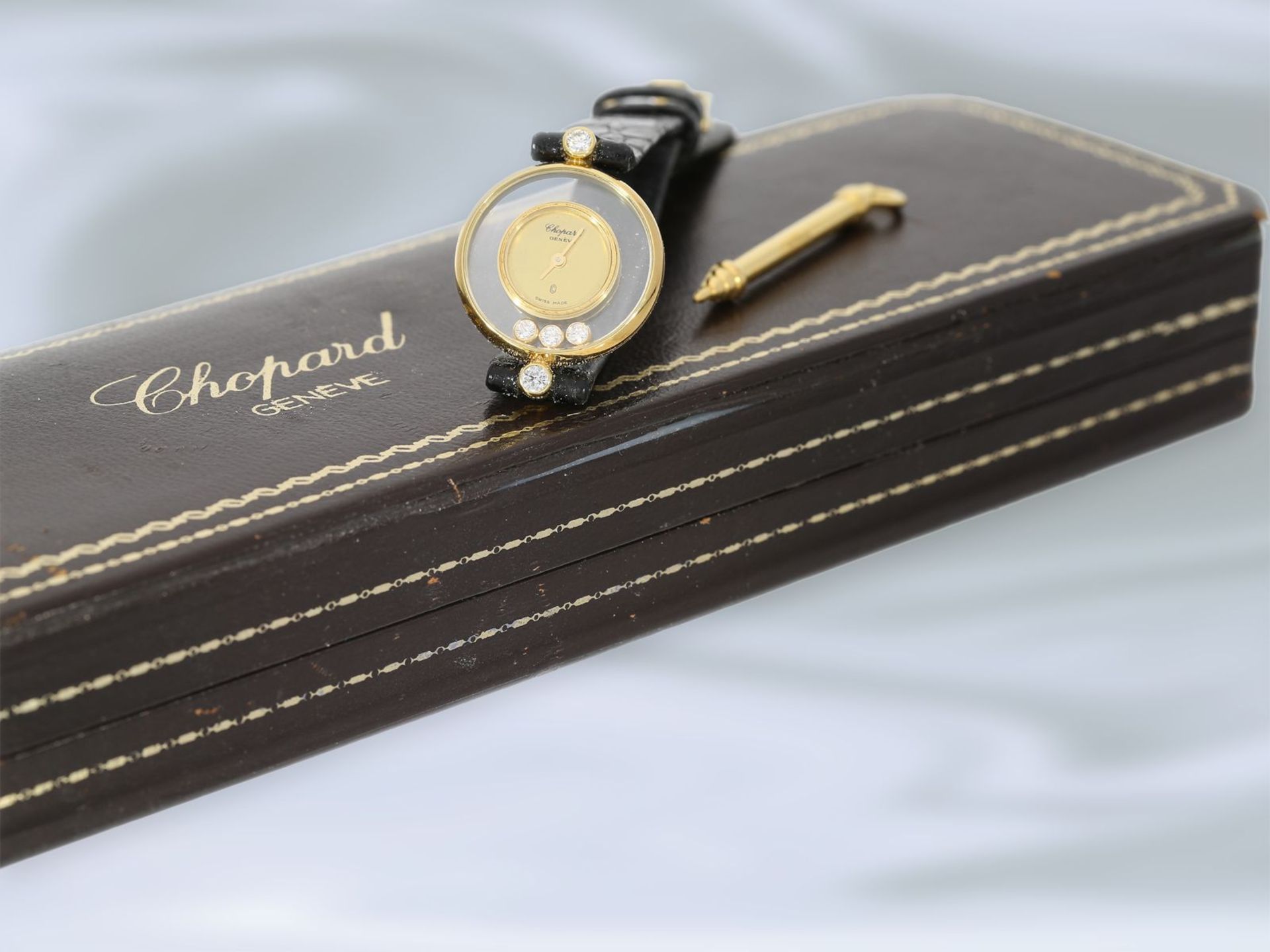 Armbanduhr: luxuriöse vintage Damenuhr, Chopard "Happy Diamonds" Ref. 20/3929, mit OriginalboxCa.