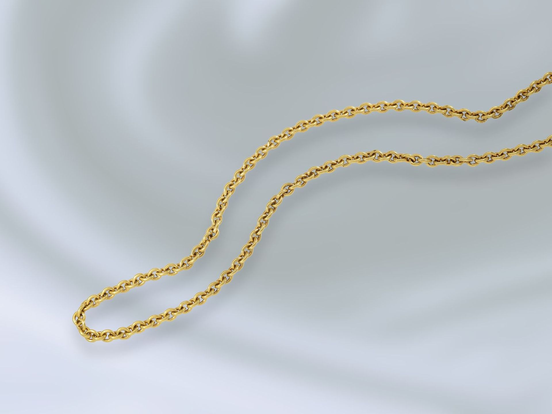 Kette/Collier: außergewöhnlich lange vintage Ankerkette aus 18K GoldCa. 80cm lang, ca. 26,6g, 18K