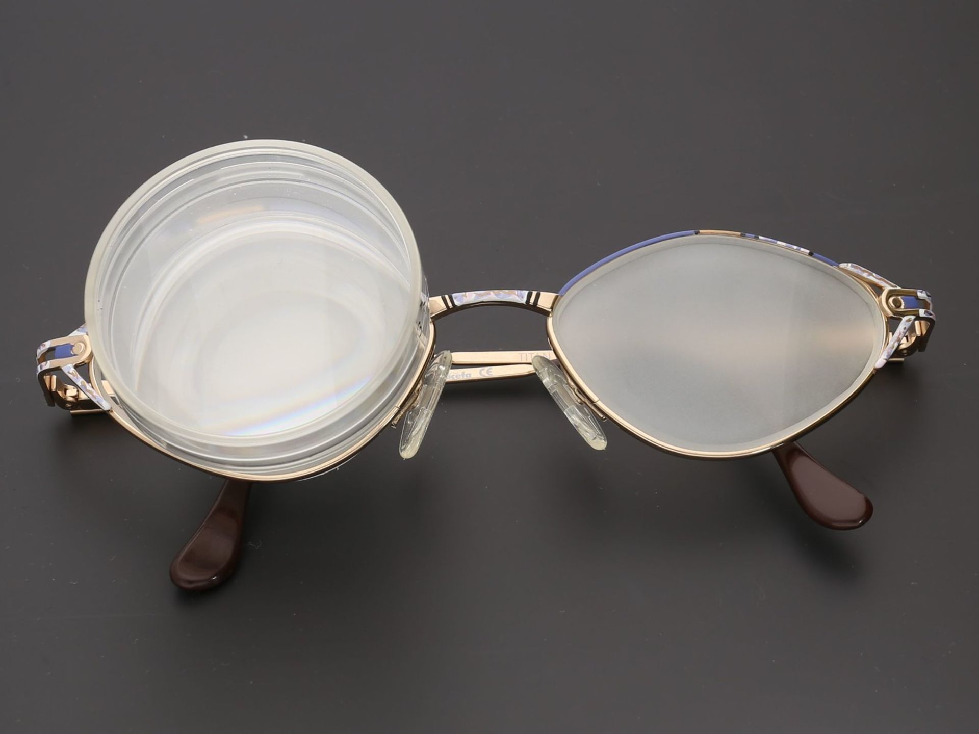 Brille: vintage Uhrmacherbrille mit ZeissoptikVintage Uhrmacherbrille, Brille aus Titan, ca. 49,