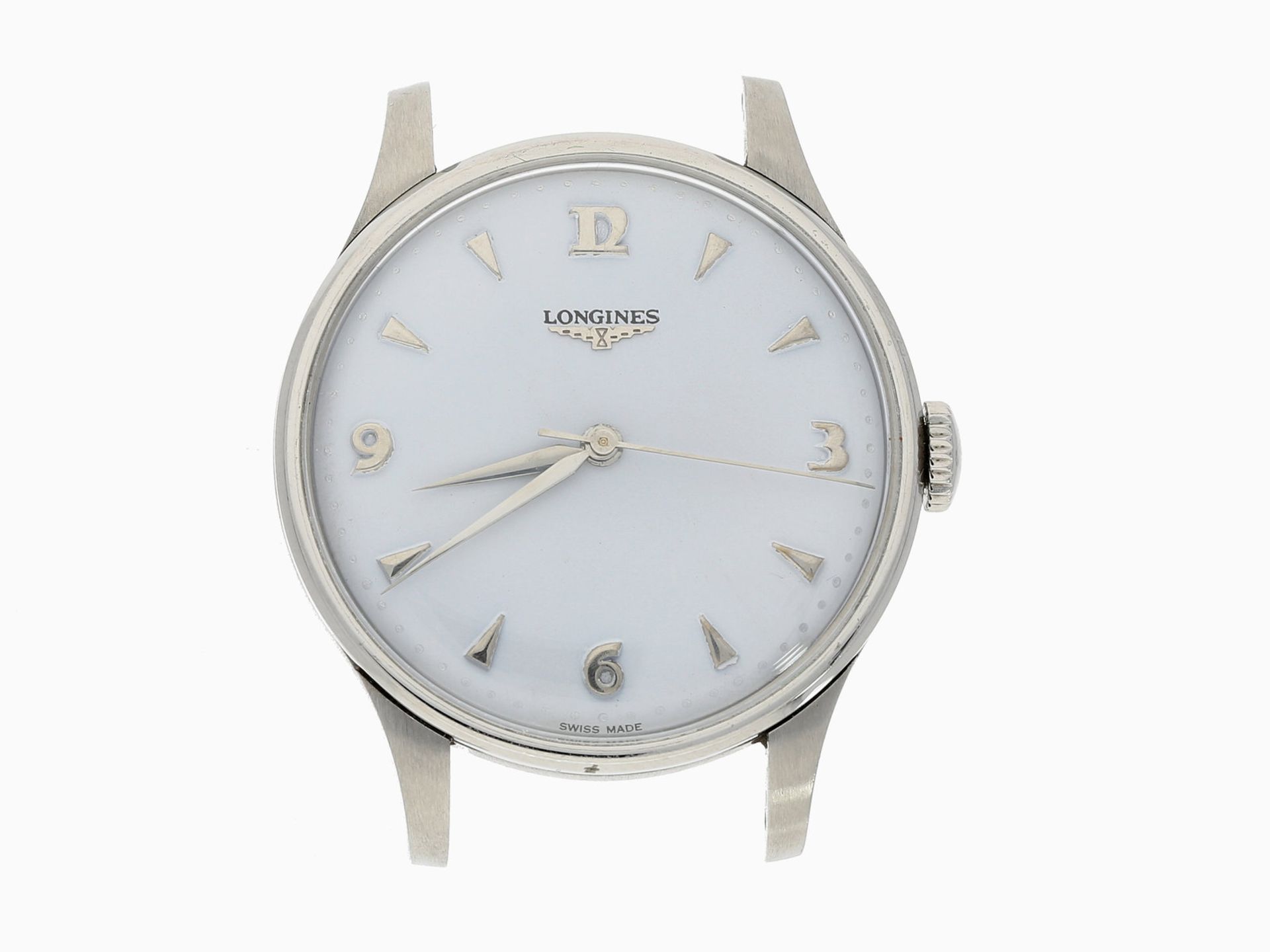 Armbanduhr: sehr seltene oversize Herrenuhr von Longines, Edelstahl, Zentralsekunde, Ref. 5045, ca.