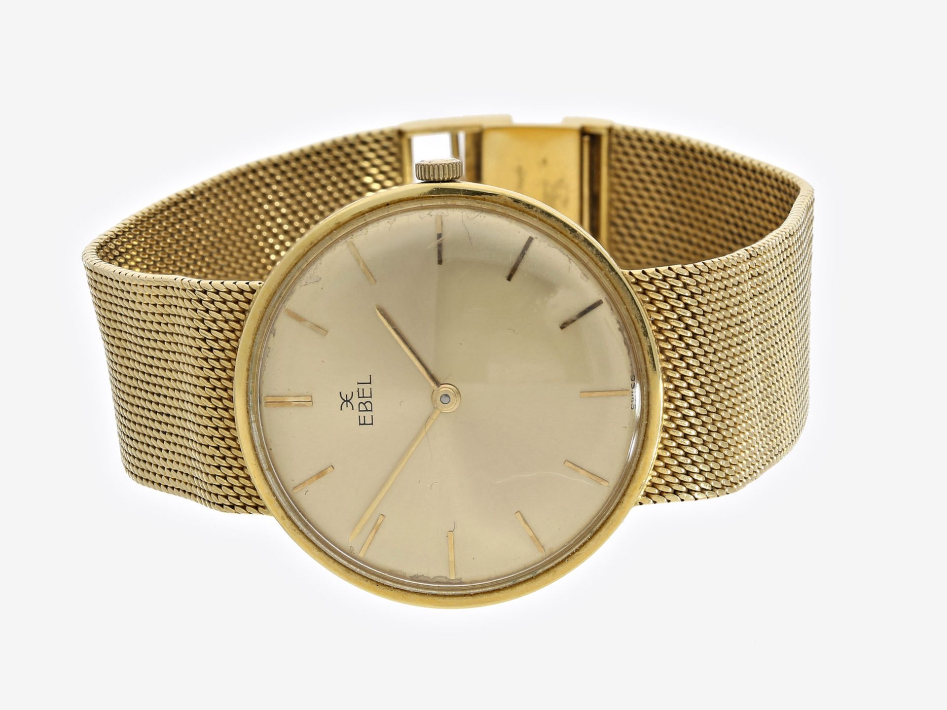 Armbanduhr: luxuriöse, ehemals teure vintage Herrenuhr von Ebel in 18K Gold, vermutlich 70er