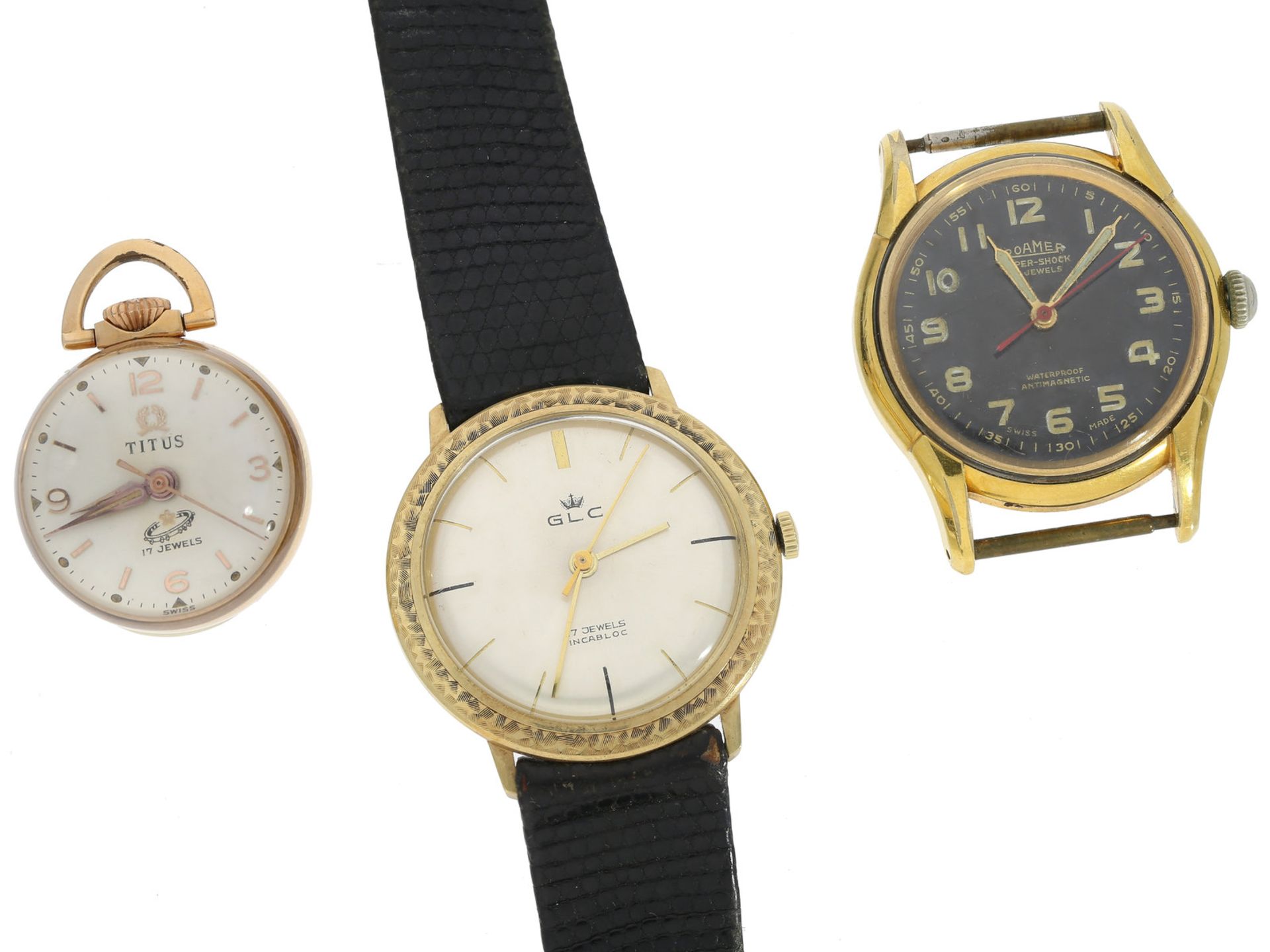 Armbanduhr/Anhängeuhr: Konvolut von 3 vintage Uhren, Sammleruhren1. Armbanduhr, Marke Roamer, ca.