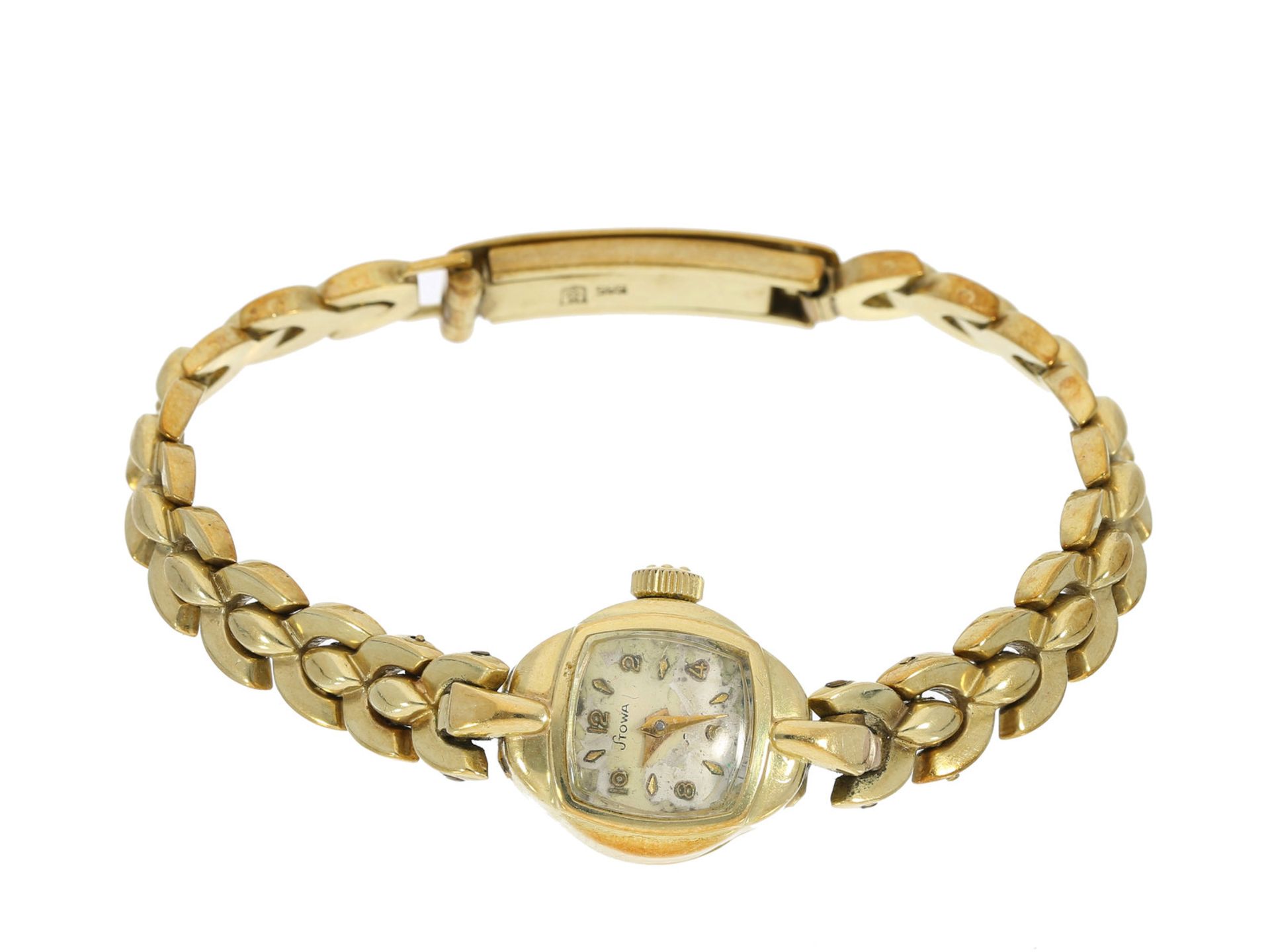 Armbanduhr: vintage Damenuhr der Marke Stova, 14K GoldCa. 16,5cm lang, ca. 18g, 14K Gold,