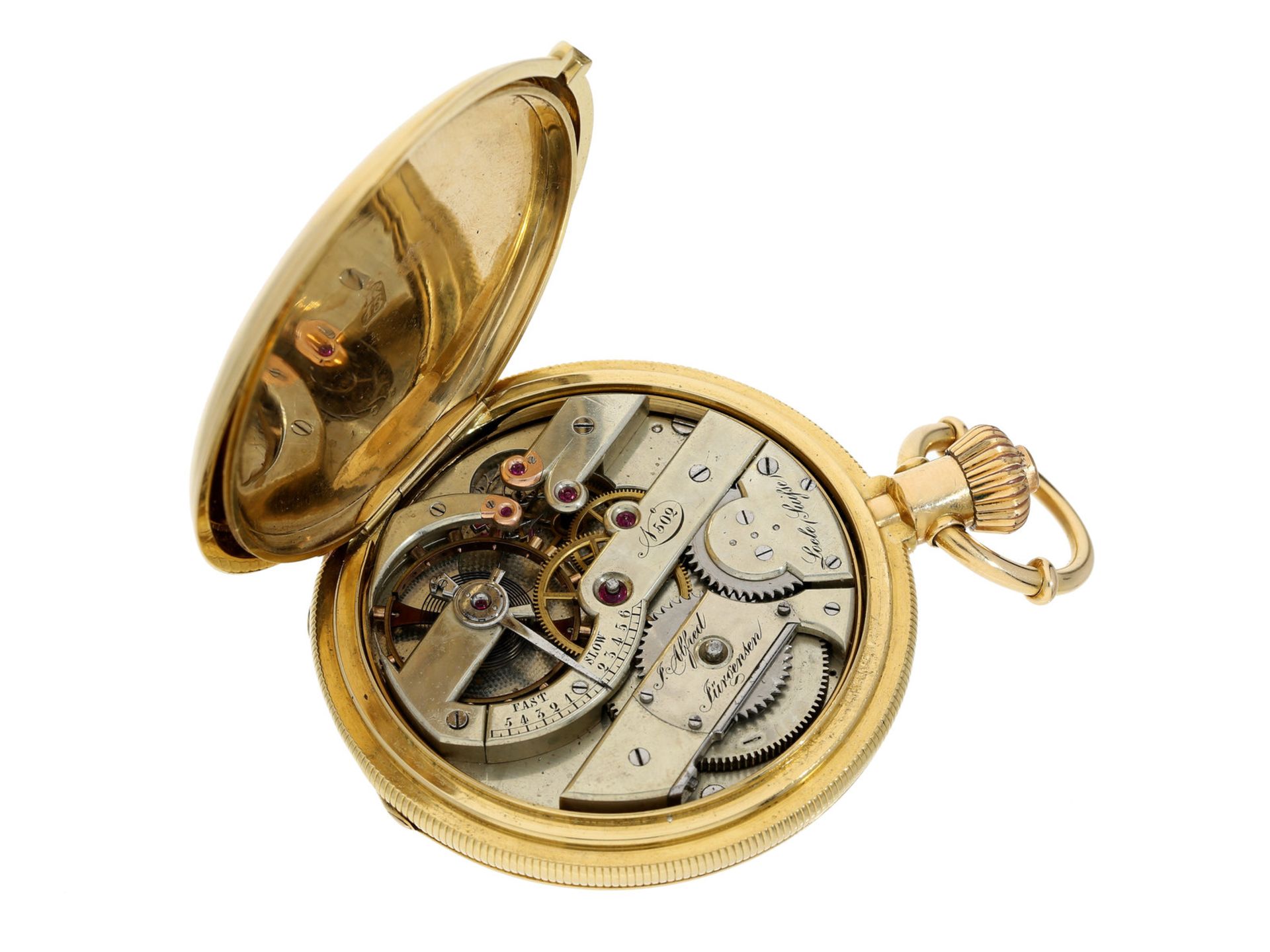 Taschenuhr: hochfeines, besonders schweres Jürgensen Copenhagen Ankerchronometer, 18K Gold, ca. - Bild 4 aus 4
