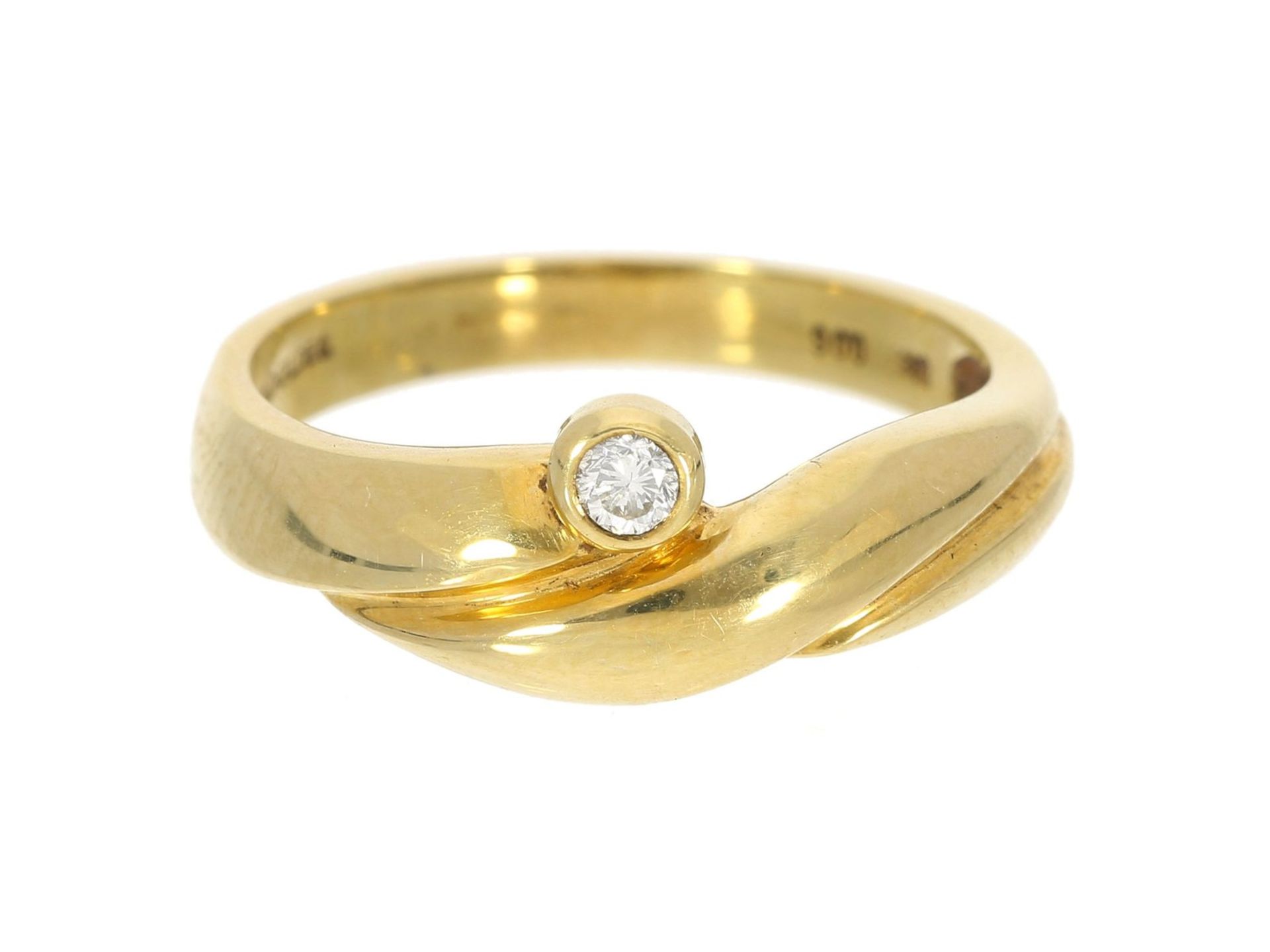 Ring: klassischer vintage Brillant-Goldschmiedering, 14k GoldCa. Ø17mm, RG54, ca. 3,9g, 14K
