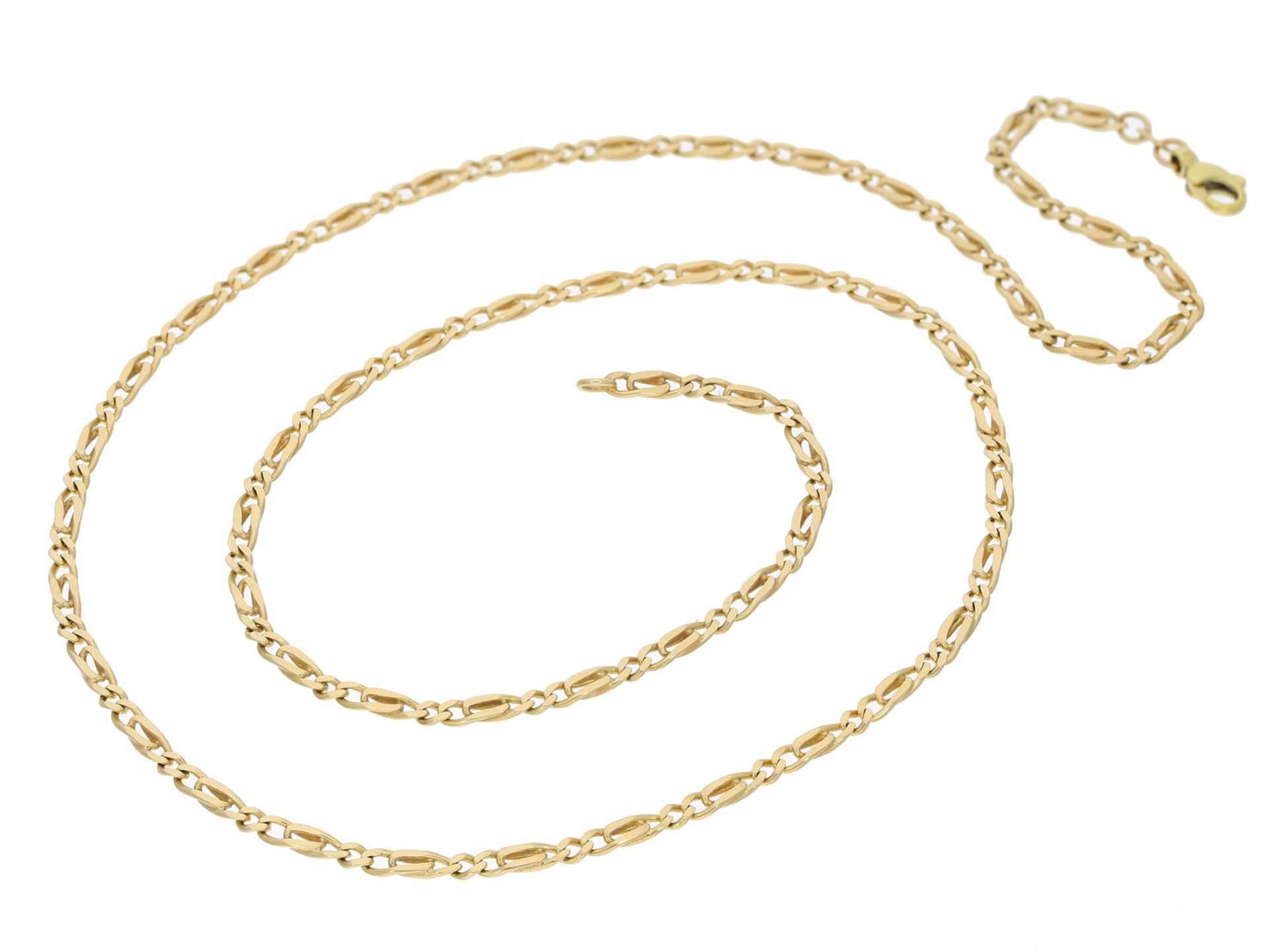 Kette/Collier: lange GoldketteCa. 61cm lang, ca. 12,8g, 14K Gelbgold, ca. 3mm breit, Federring,