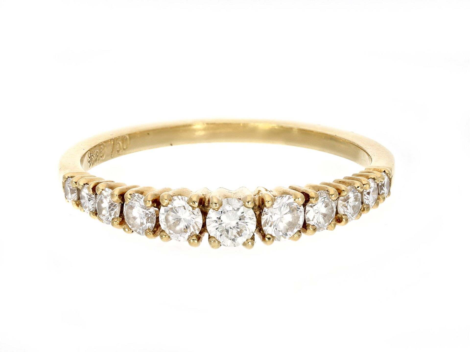 Ring: sehr hochwertiger Brillant-Damenring, ca. 0,62ctCa. Ø19mm, RG60, ca. 3,3g, 18K Gold, im