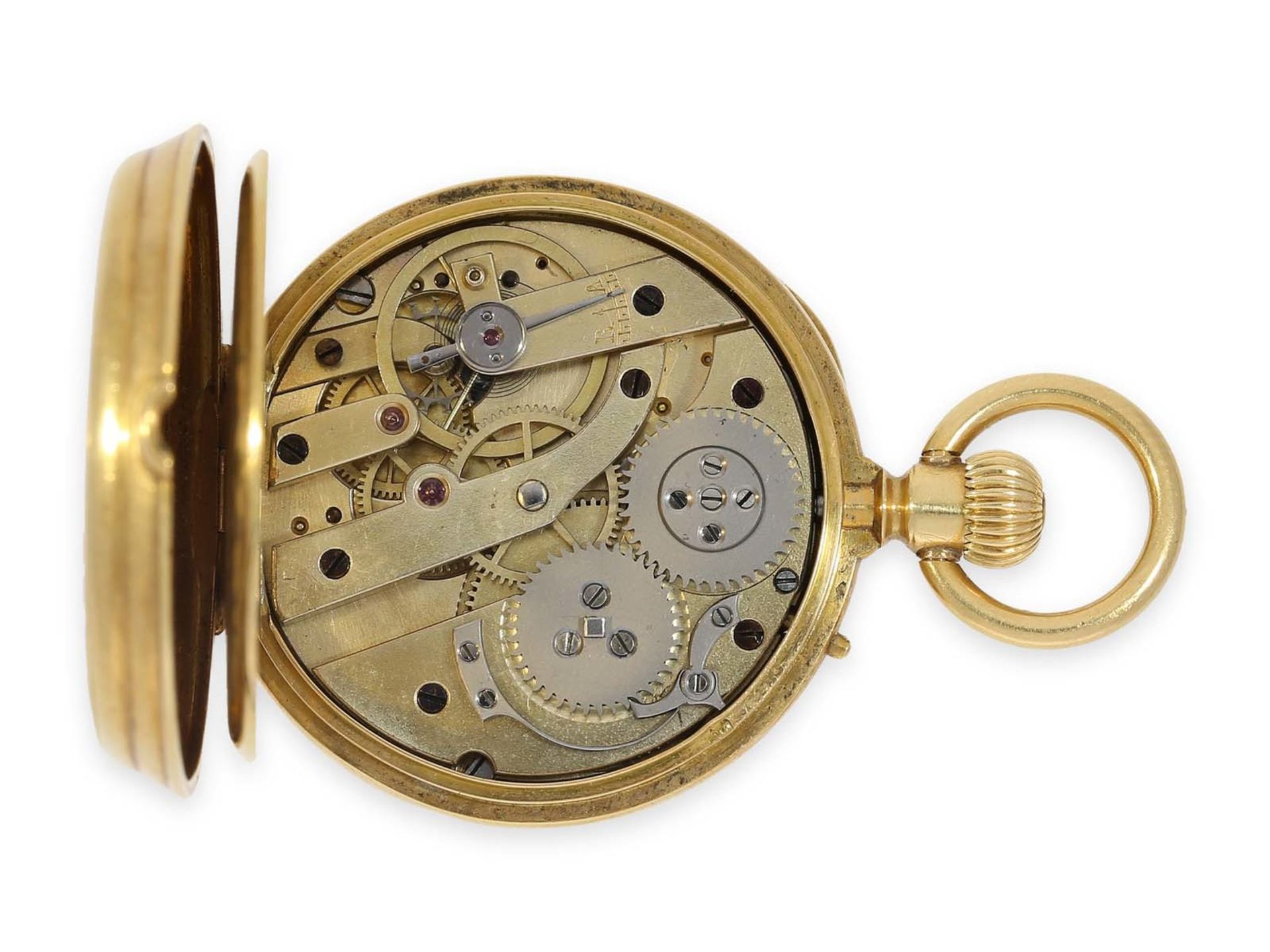 Taschenuhr: einzigartige Gold/Emaille-Taschenuhr für den chinesischen Markt mit Cloisonné- - Bild 4 aus 7