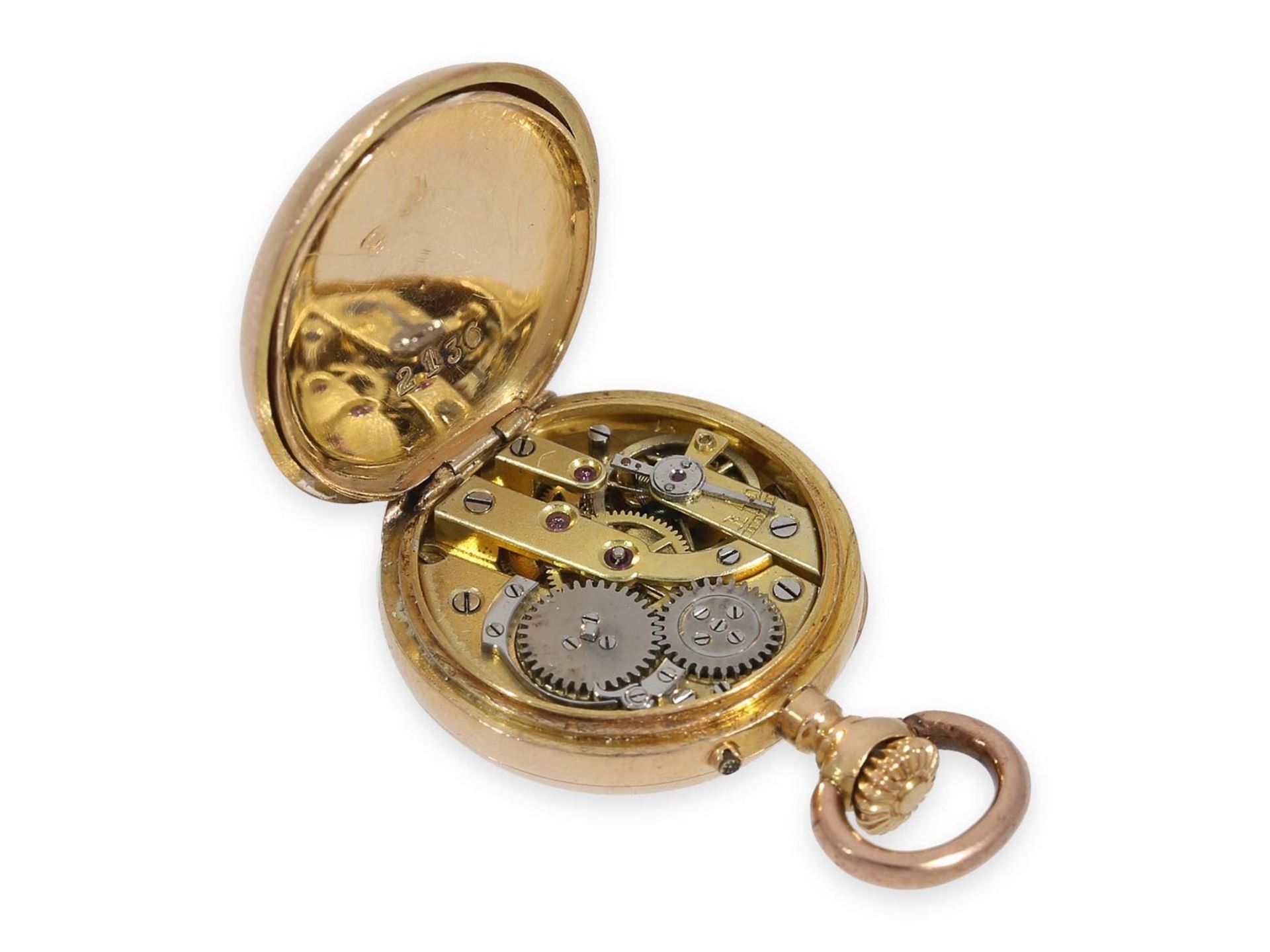 Taschenuhr/Anhängeuhr: Rarität, eine der kleinsten Louis XV Präzisionstaschenuhren der Welt, Auguste - Bild 3 aus 6