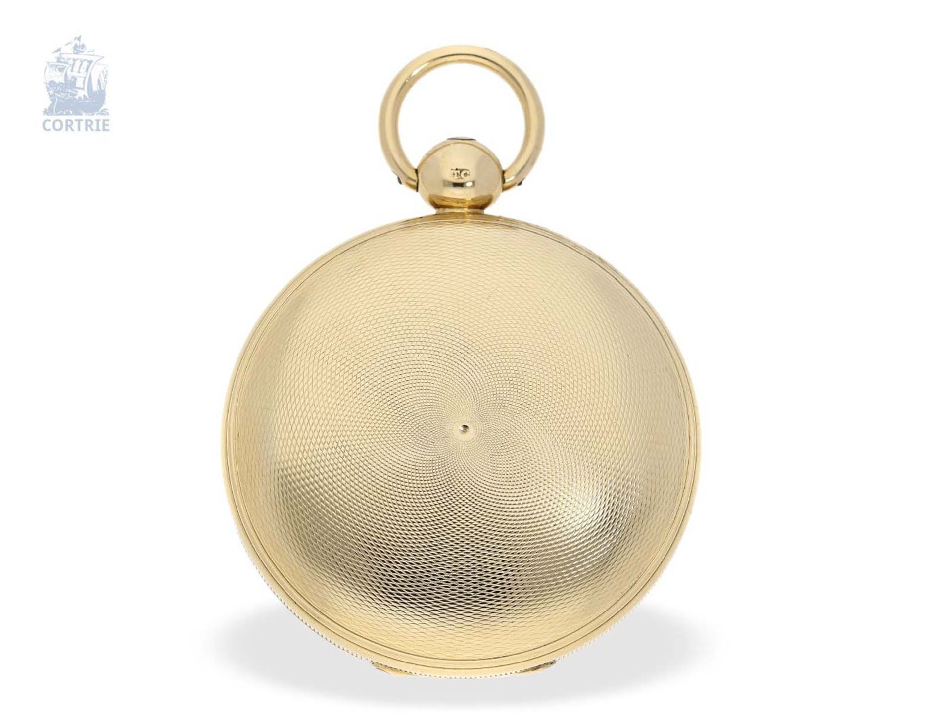 Taschenuhr: extrem seltene Blindenuhr-Goldsavonnette, 18K Gold, englische Hallmarks 1840, James - Bild 6 aus 8